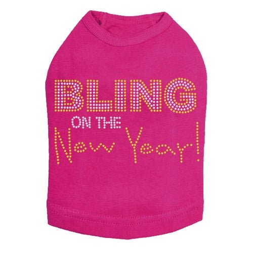 Stylish New Year Dog Tank Top with Bling - Multiple Colors for Festive Pet Outfits & Holiday Celebrations