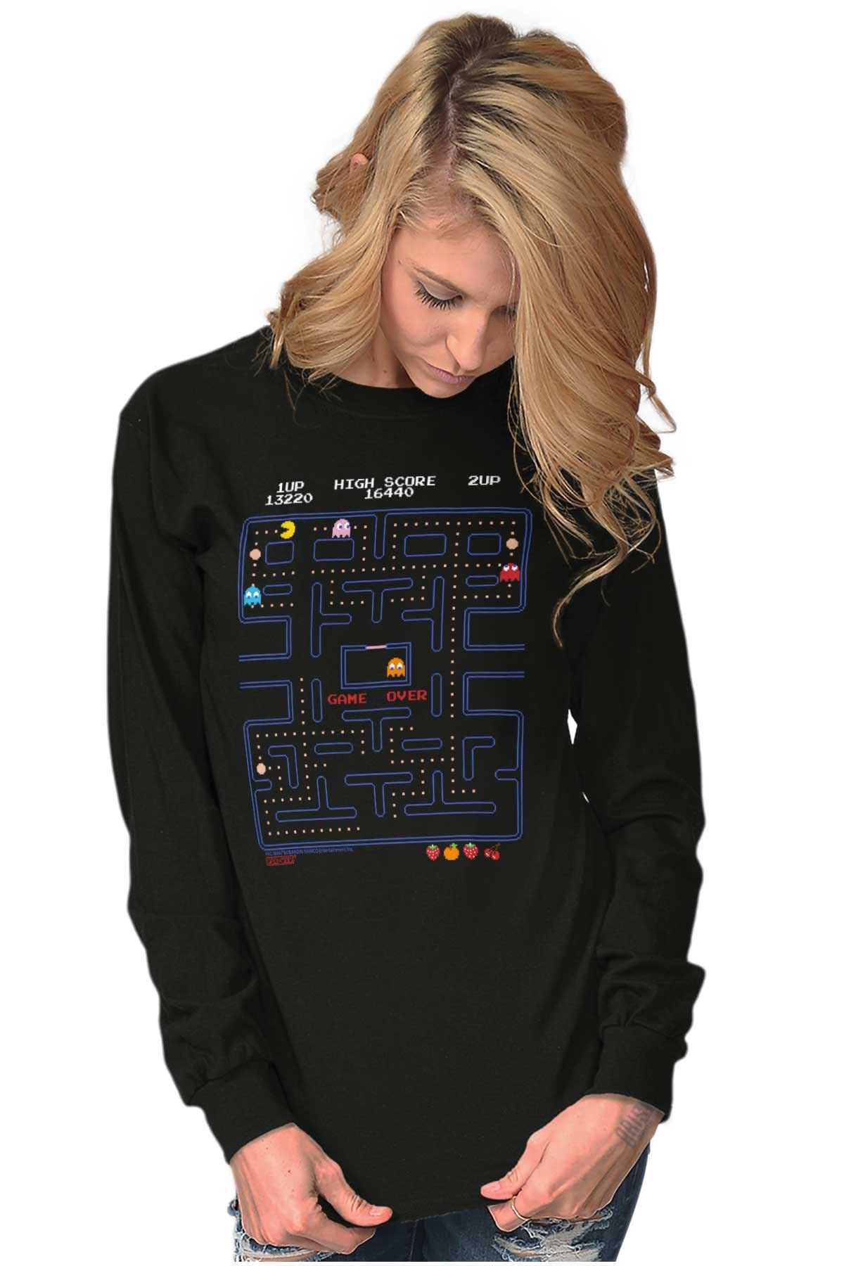 Pacman Game Over Retro Video Gaming Long Sleeve T-Shirt for Men & Women - Casual Wear & Gaming Enthusiast Gift