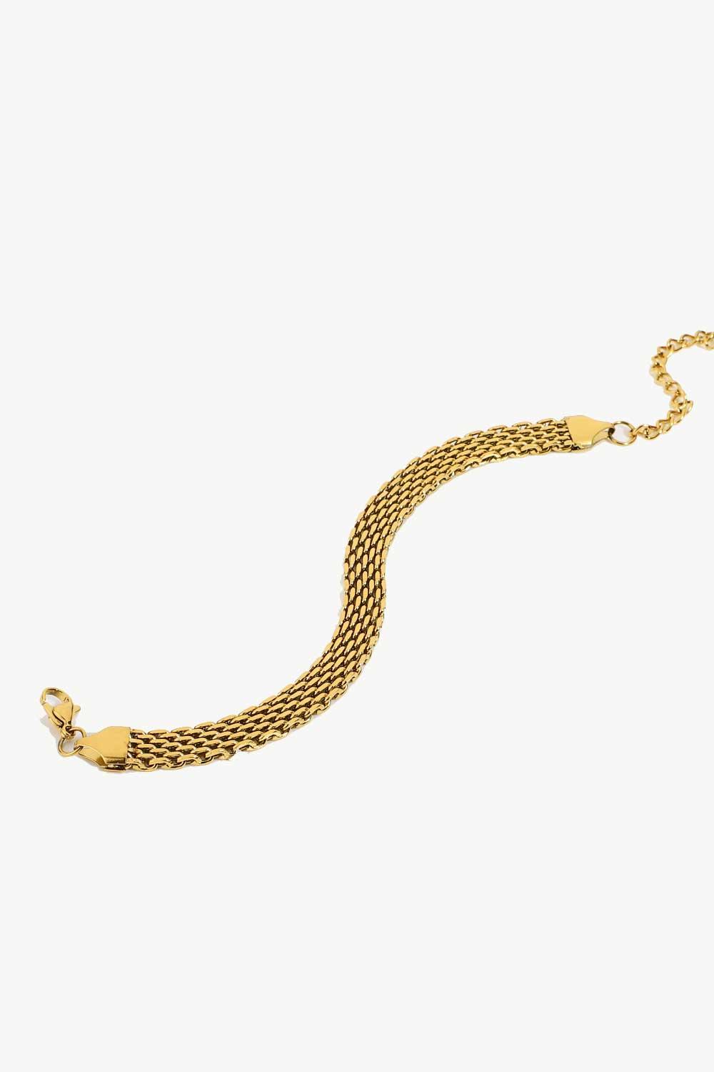18K Gold Plated Wide Chain Bracelet for Women - Elegant Fashion Jewelry Gift for Birthday, Anniversary & Special Occasions - Perfect for Parties, Weddings & Everyday Wear
