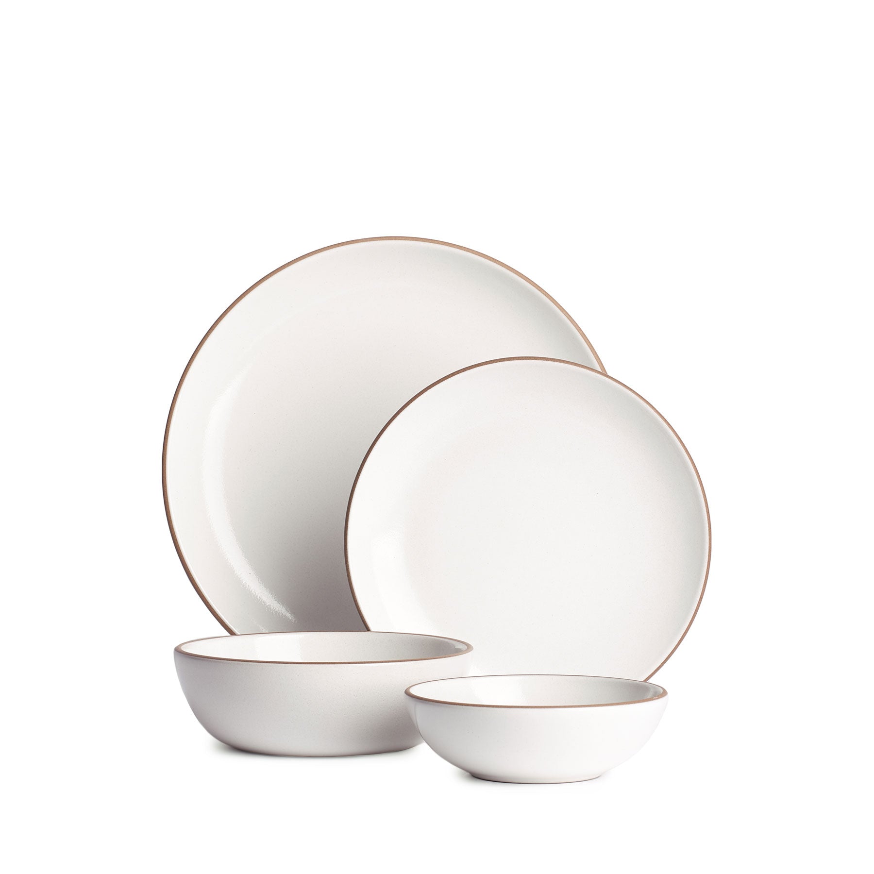 Opaque White 4-Piece Dinnerware Set - Elegant Porcelain Plates & Bowls for Everyday Dining, Dinner Parties & Home Decor
