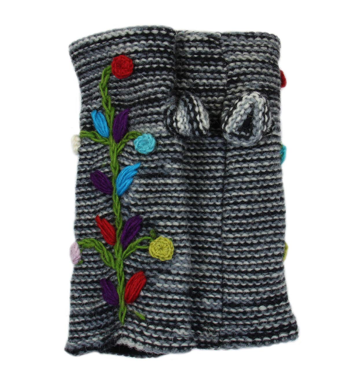 Hand Knit 100% Wool Fleece Lined Winter Gloves for Men & Women - Warm Thermal Hand Warmers for Outdoor Activities, Skiing, Hiking & Cold Weather