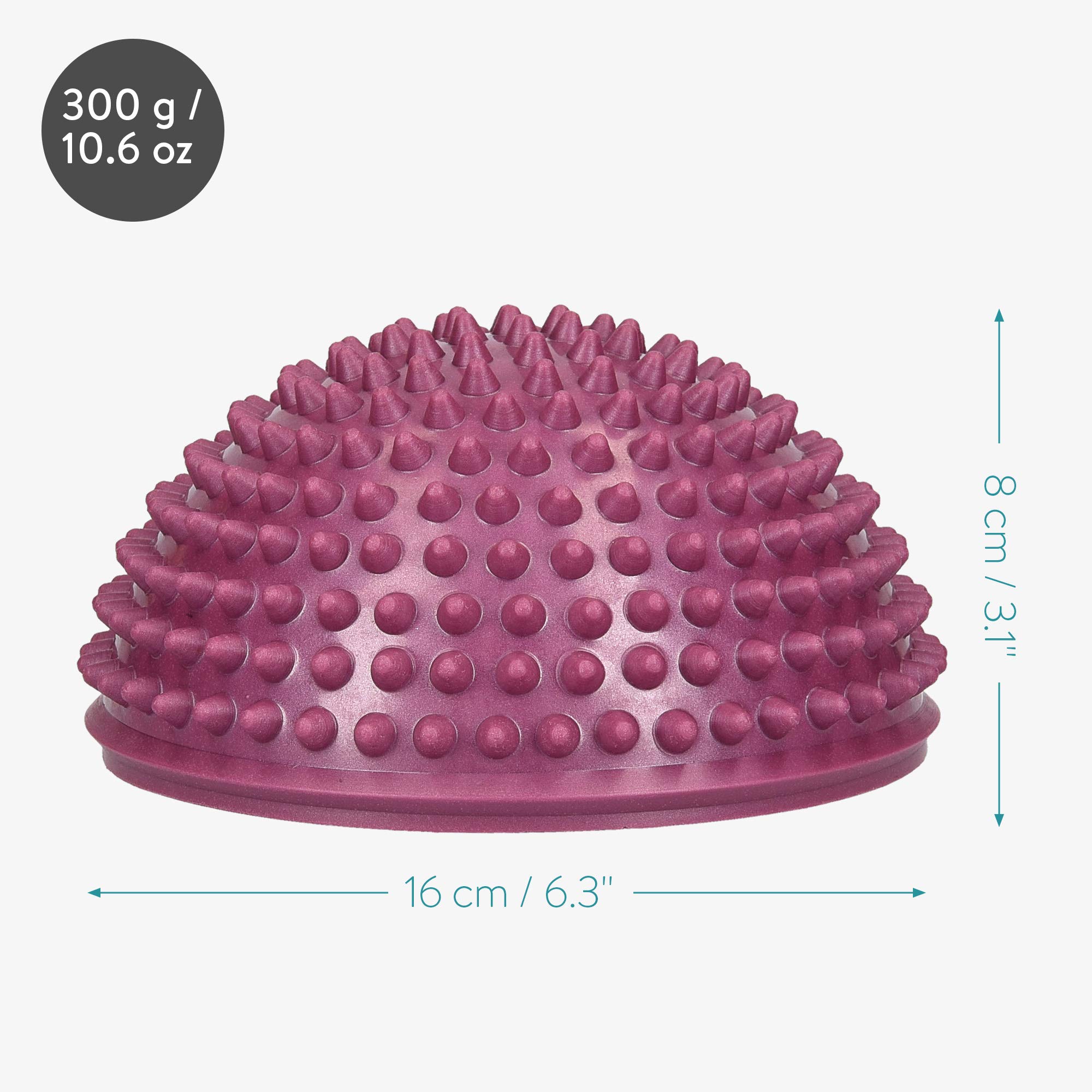 Navaris 2-Pack Hedgehog Balance Pods - Spiky Fitness Domes for Stability Training, Foot Massage & Sports | Non-Slip Exercise Equipment for Home Gym, Yoga & Physical Therapy (Multiple Colors)
