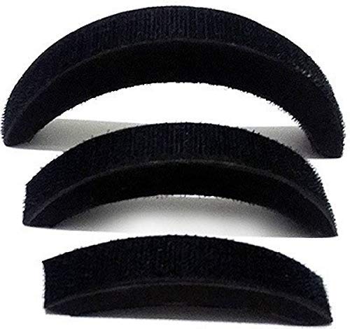 Navmav 3-Piece Hair Volumizer Set - Banana Bumpits Puff Maker for Updos & Ponytails - Black Hair Styling Accessories for Women (Great for Parties, Weddings & Everyday Volume)