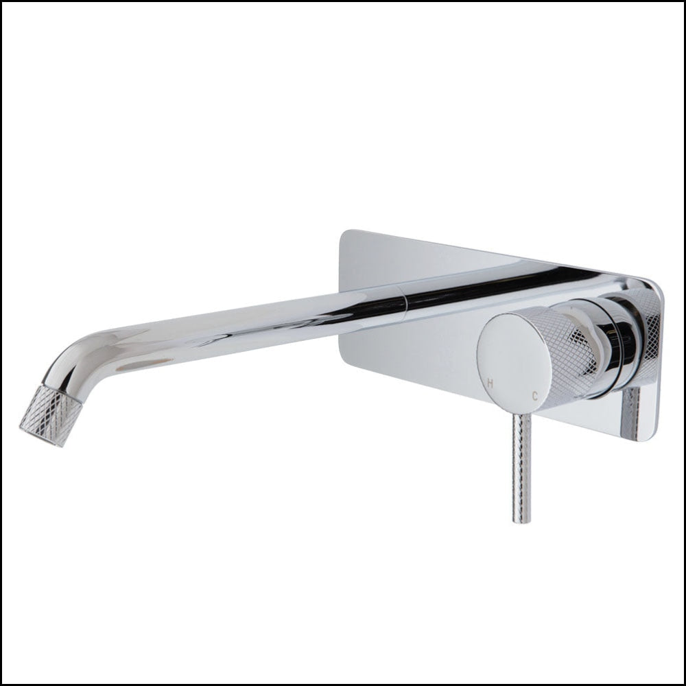 FIENZA Chrome Wall-Mounted Bathroom Faucet Set with Soft Square Plate - 200mm Outlet (Model 231106 200) - Perfect for Modern Bathrooms & Spa-Like Showers