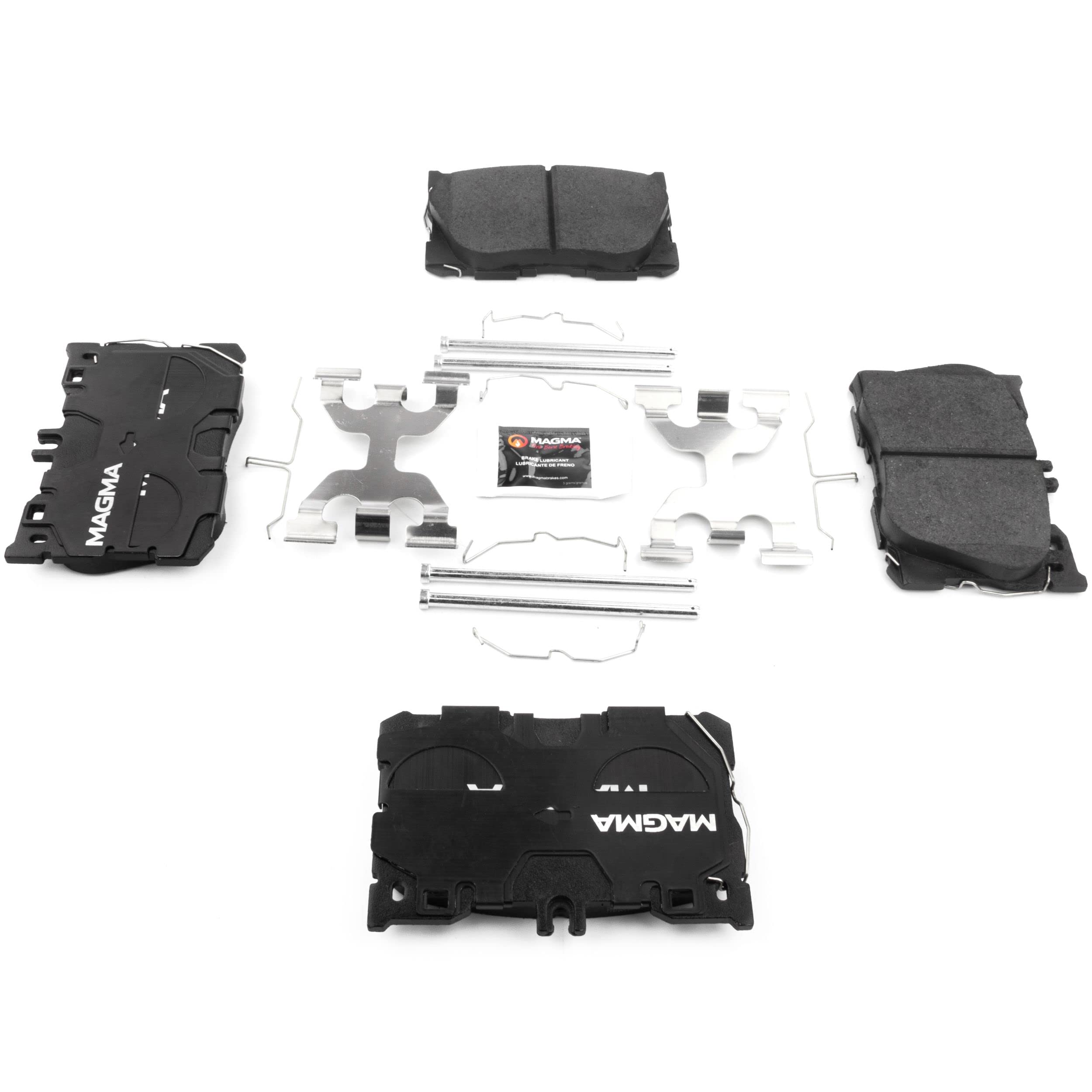 MAGMA Premium PMD1871C Ceramic Brake Pads for Front Wheels - Low Noise, High Performance, Long Lasting - Perfect for Daily Commuting, Highway Driving & Heavy-Duty Use