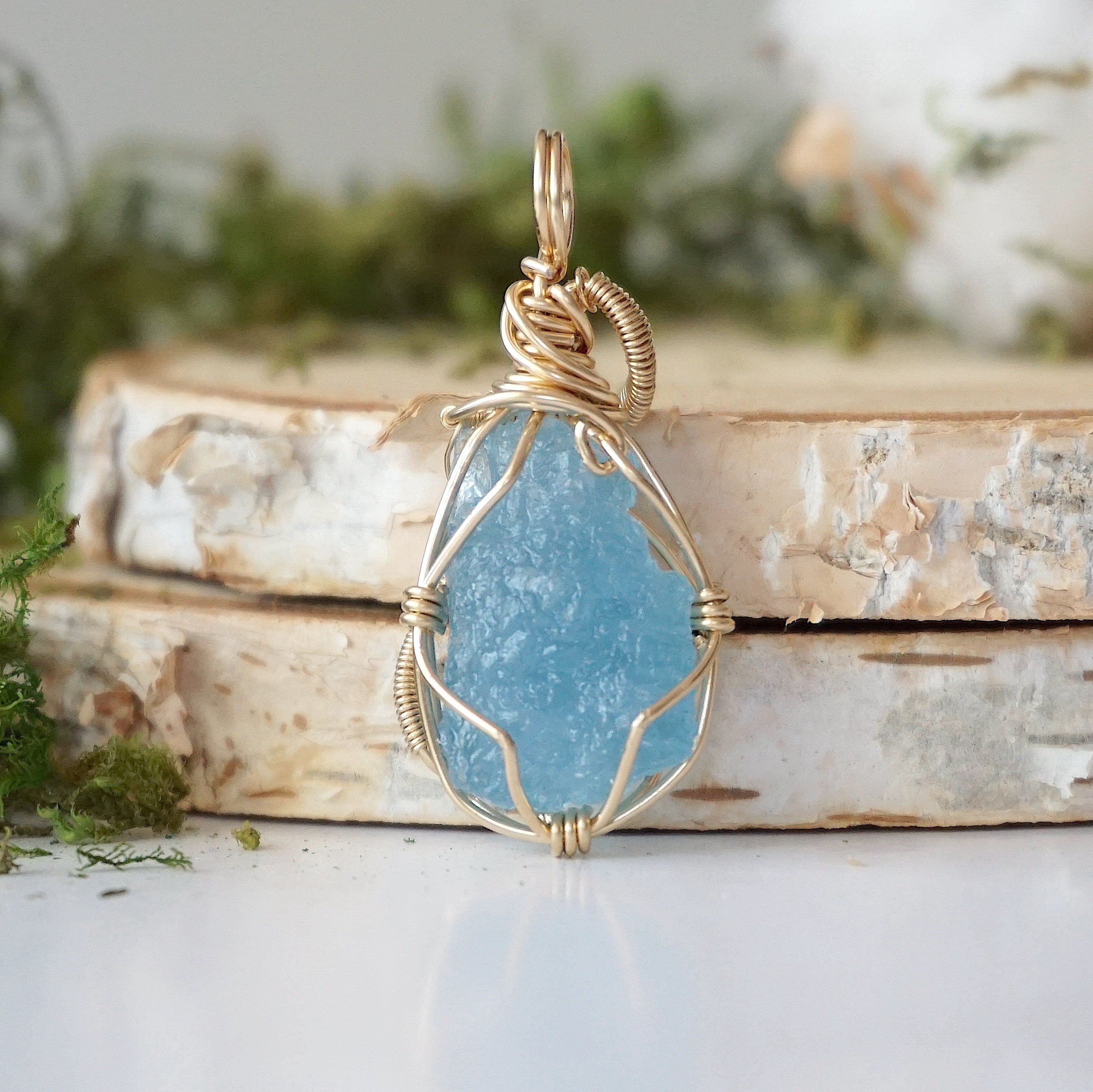 14K Gold Filled Aquamarine Pendant Necklace for Women - March Birthstone Jewelry Gift for Mom, Wife, or Girlfriend - Perfect for Weddings, Anniversaries & Everyday Elegance