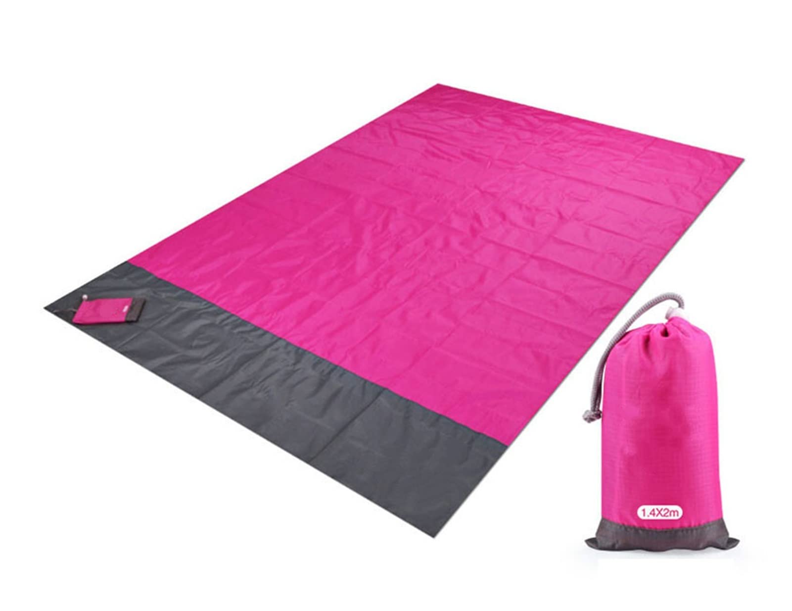 **Glaceon 2.1m x 2m Waterproof Beach Blanket - Portable Folding Camping Mat for Outdoor Picnic, Sand, Park & Travel - Lightweight & Compact (Rose Red, 200x210cm) - Perfect for Beach Days, Camping & Backyard Relaxation**