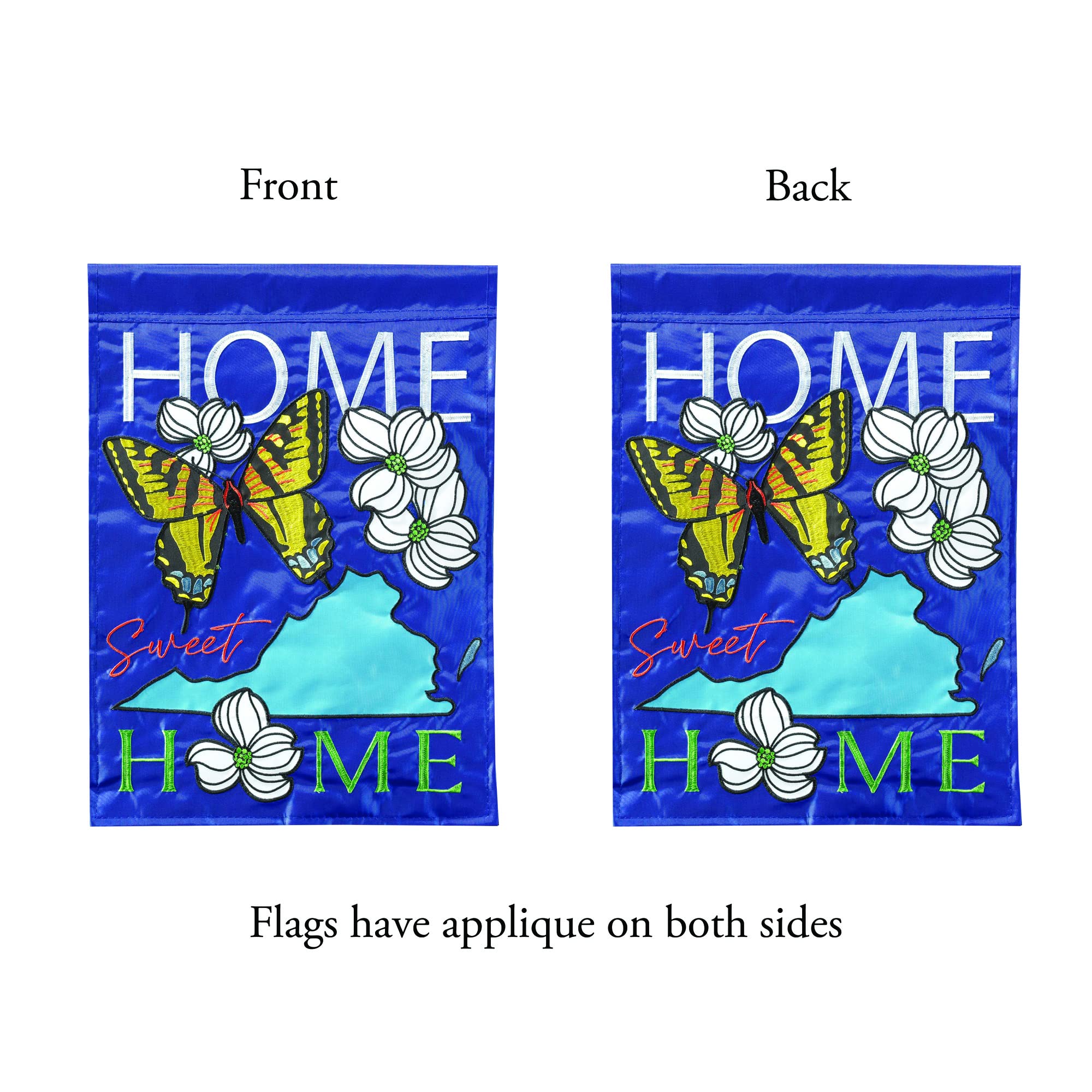 Magnolia Garden Home Sweet Home KY 13x19 Inch Blue Polyester Outdoor Hanging Flag - Perfect for Porch Decor, Patio Display & Seasonal Yard Decoration