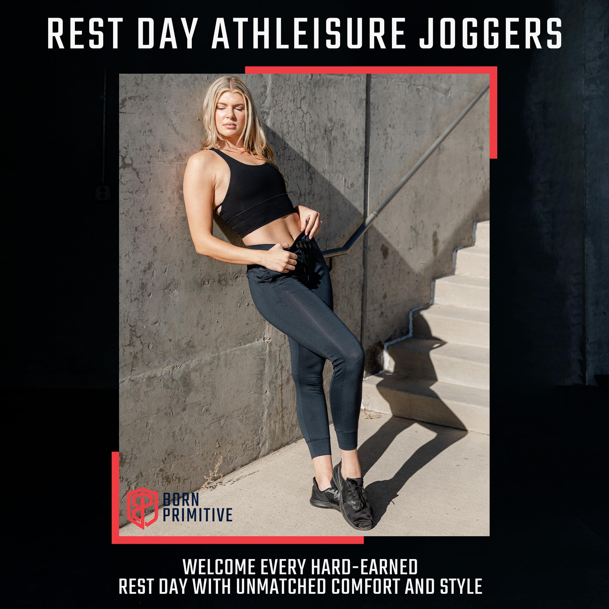 Women's Primitive Rest Day Athleisure Joggers with Pockets - Comfortable Lounge Pants for Yoga, Running & Casual Wear