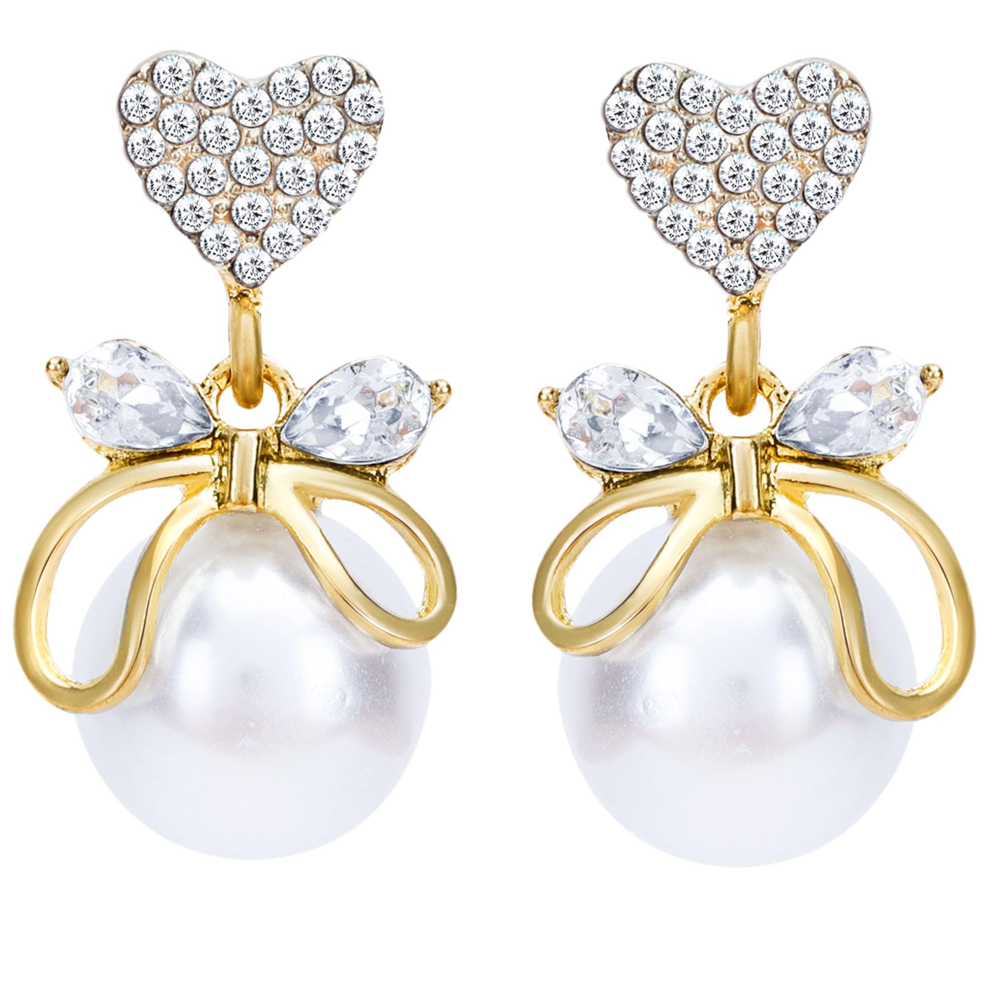 Stylish Butterfly Ear Cuffs with Pearl Chain Drop - Gold Plated Fashion Earrings for Women & Girls | Perfect Gift for Sister, Valentine's Day & Special Occasions | Elegant Jewelry for Parties, Dates & Everyday Wear