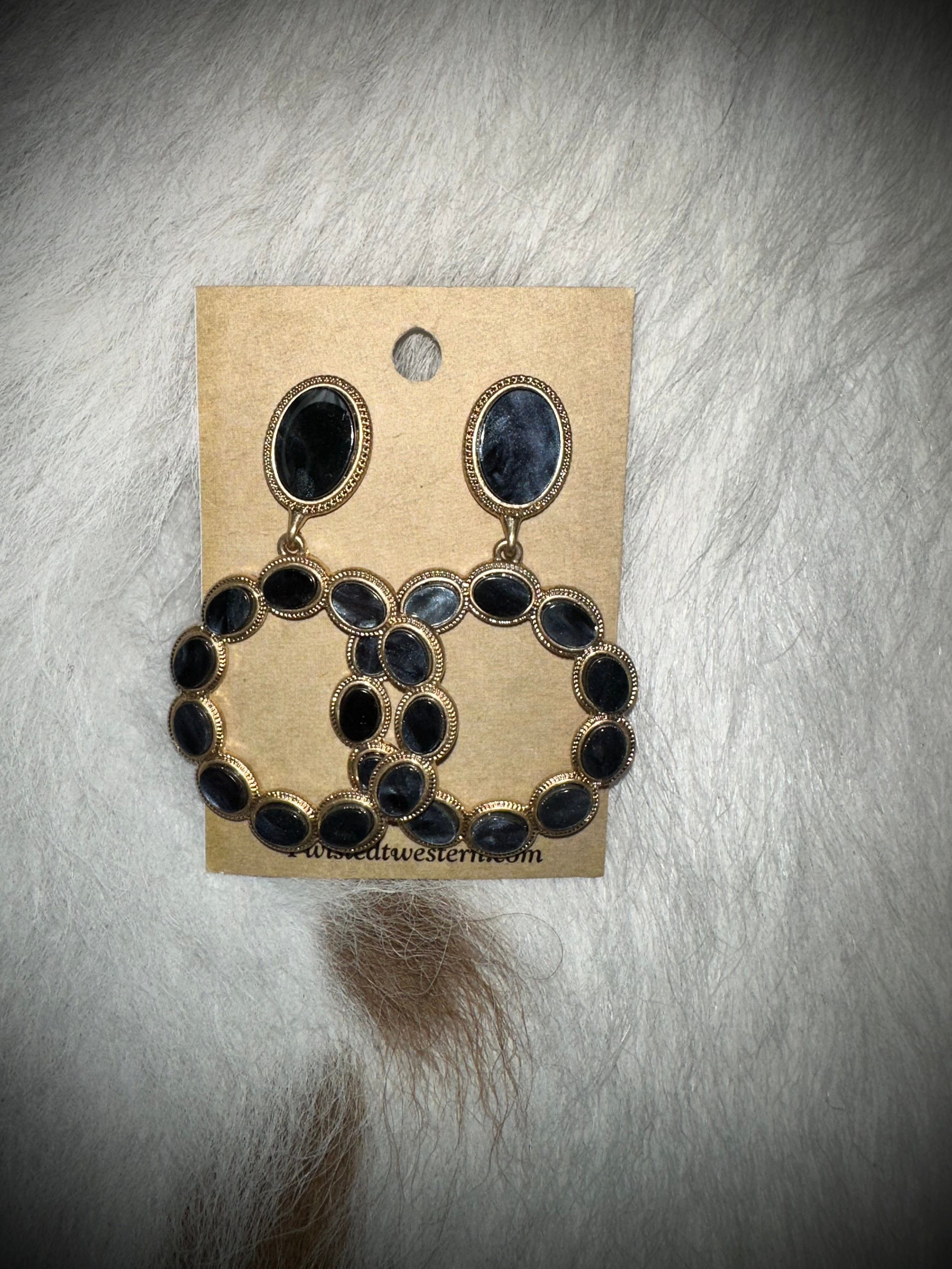 Stylish Black and Gold Western Dangle Earrings for Women - Boho Cowgirl Fashion Accessories - Perfect for Parties, Rodeos & Country Music Concerts