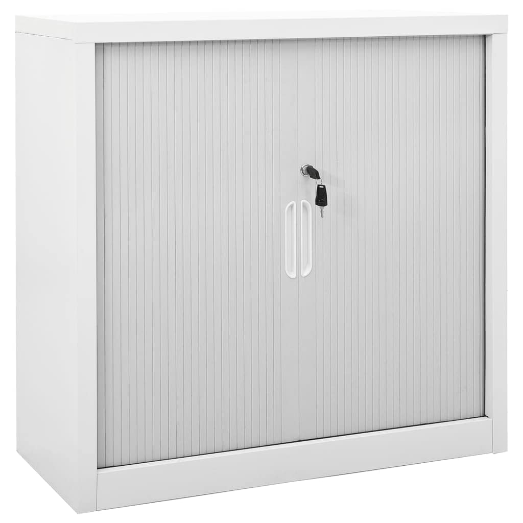 Modern Gray Floor Storage Cabinet with Sliding Doors - 35.4