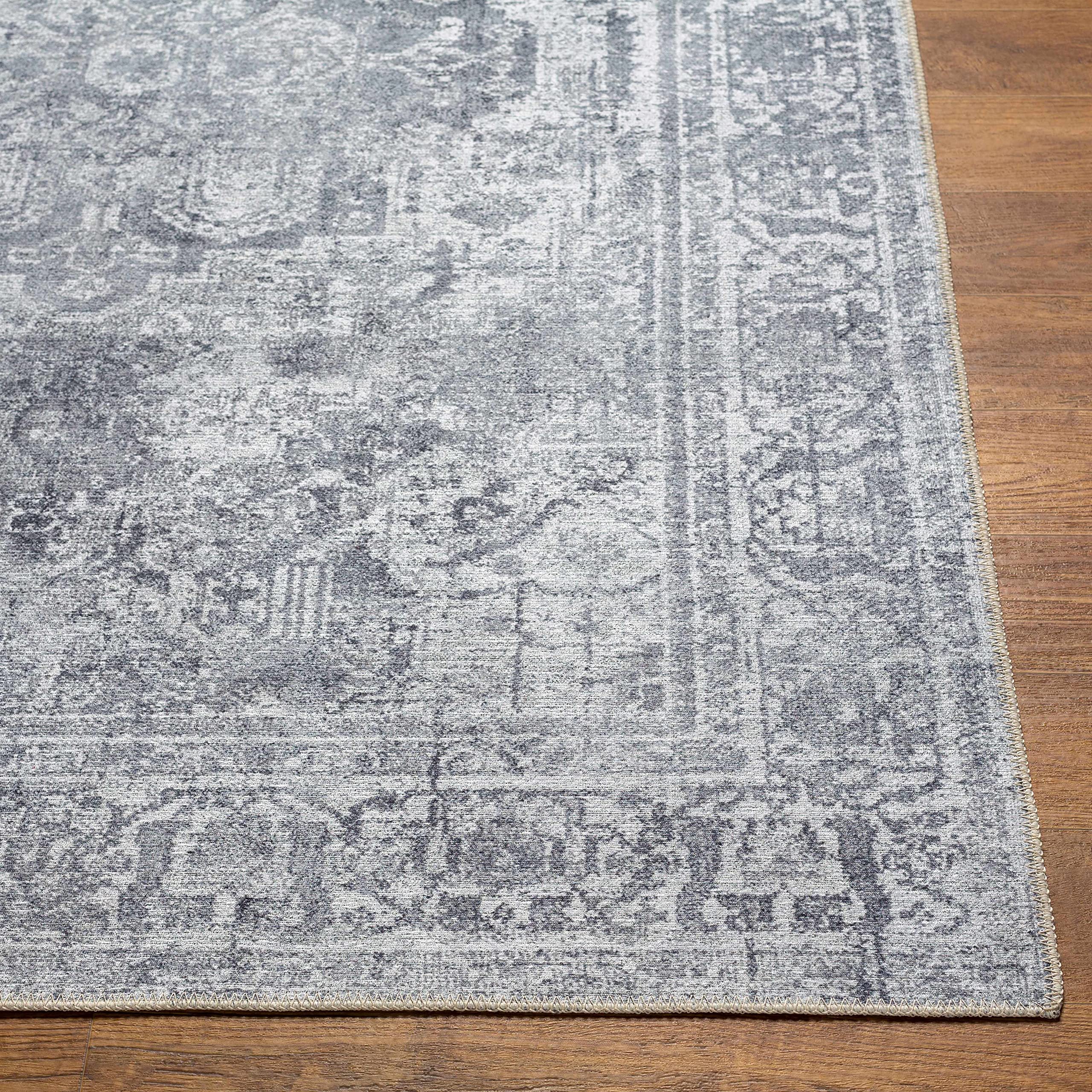 Hauteloom Aquino Soft Plush Machine Washable Area Rug - Gray - 7'10