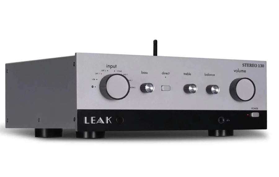 Leak Stereo 130 Integrated Amplifier - High-Fidelity Audio System for Home Theater & Music Listening (Silver) | Perfect for Vinyl Records, Streaming & Hi-Fi Sound