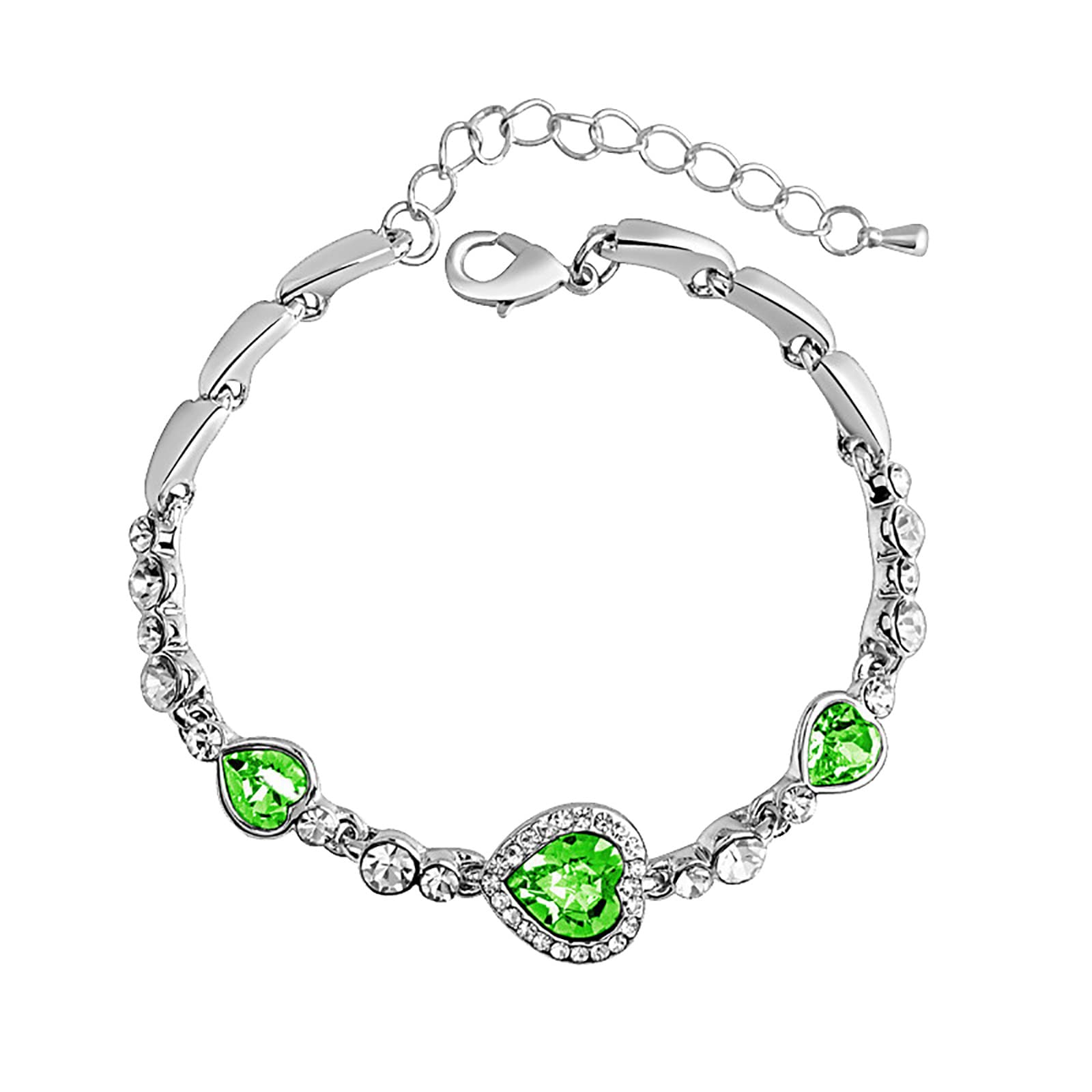 Love Heart Crystal Bracelet for Women - Elegant Fashion Jewelry Set with Hoop Earrings - Perfect Gift for Valentine's Day, Anniversary & Special Occasions