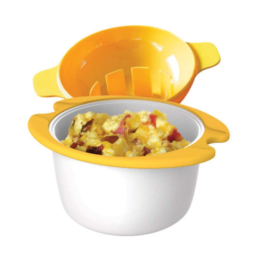 Microwave Egg Cooker - Silicone Egg Poacher, Scrambler & Omelet Maker with Yolk Separator & Shell Cracker | Perfect for Breakfast, Keto & Meal Prep | BPA-Free, Easy to Clean & Dishwasher Safe