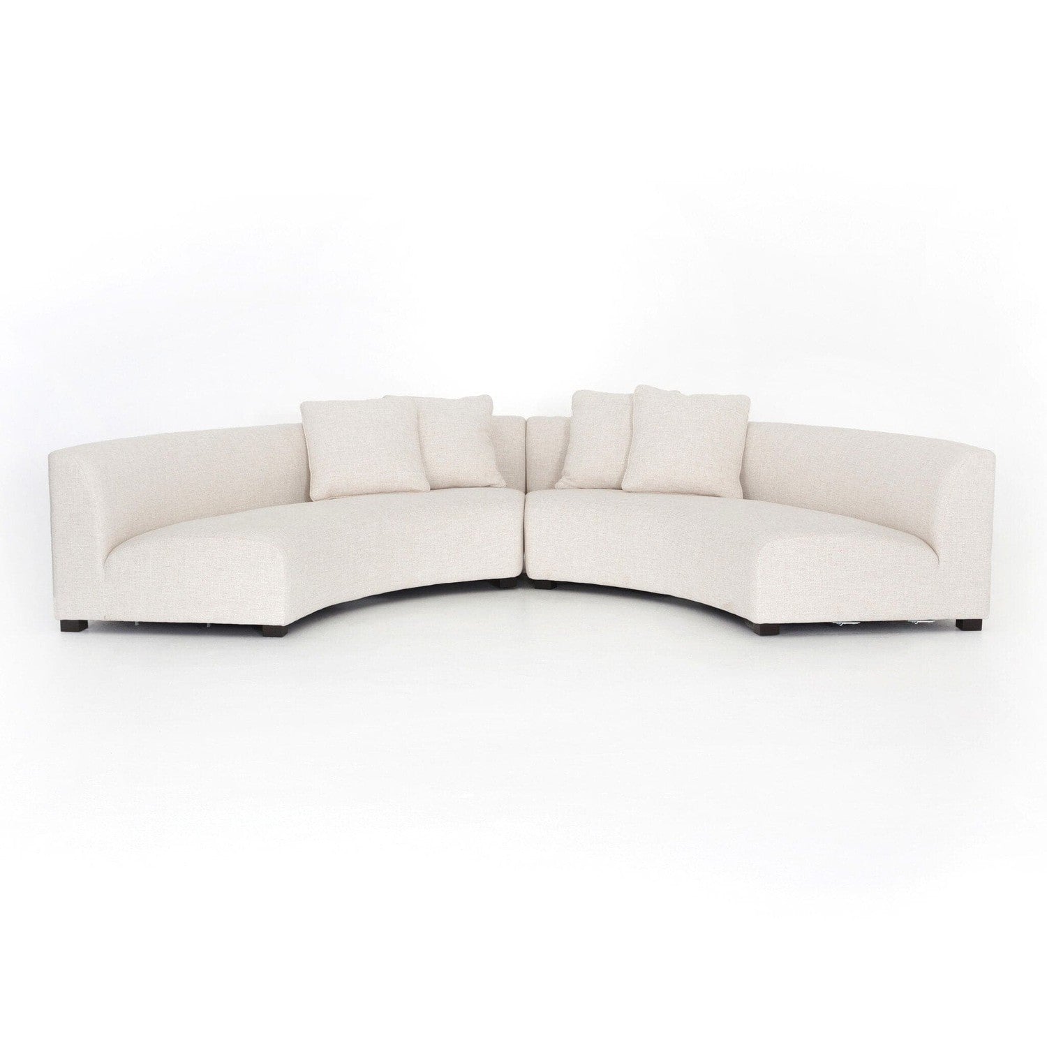 Anwen 2-Piece Sectional Sofa Set - Dover Crescent L-Shaped Couch for Living Room, Family Room, or Office - Comfortable Modern Furniture with Soft Fabric and Sturdy Frame