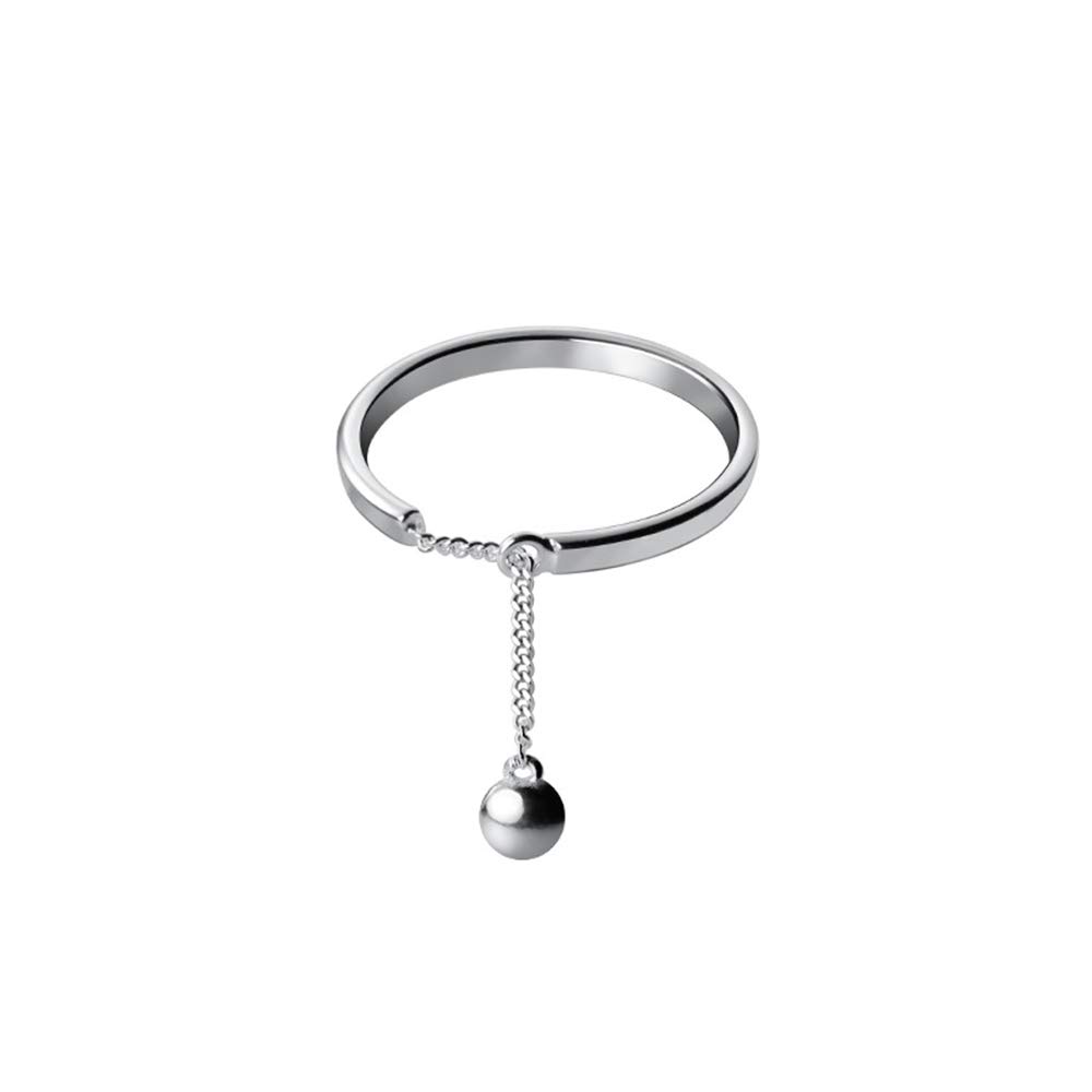 925 Sterling Silver Adjustable Minimalist Dangling Ball Stacking Rings for Women - Elegant Threader Tassel Chain Promise Eternity Band - Perfect for Everyday Wear, Anniversary Gifts & BFF Jewelry