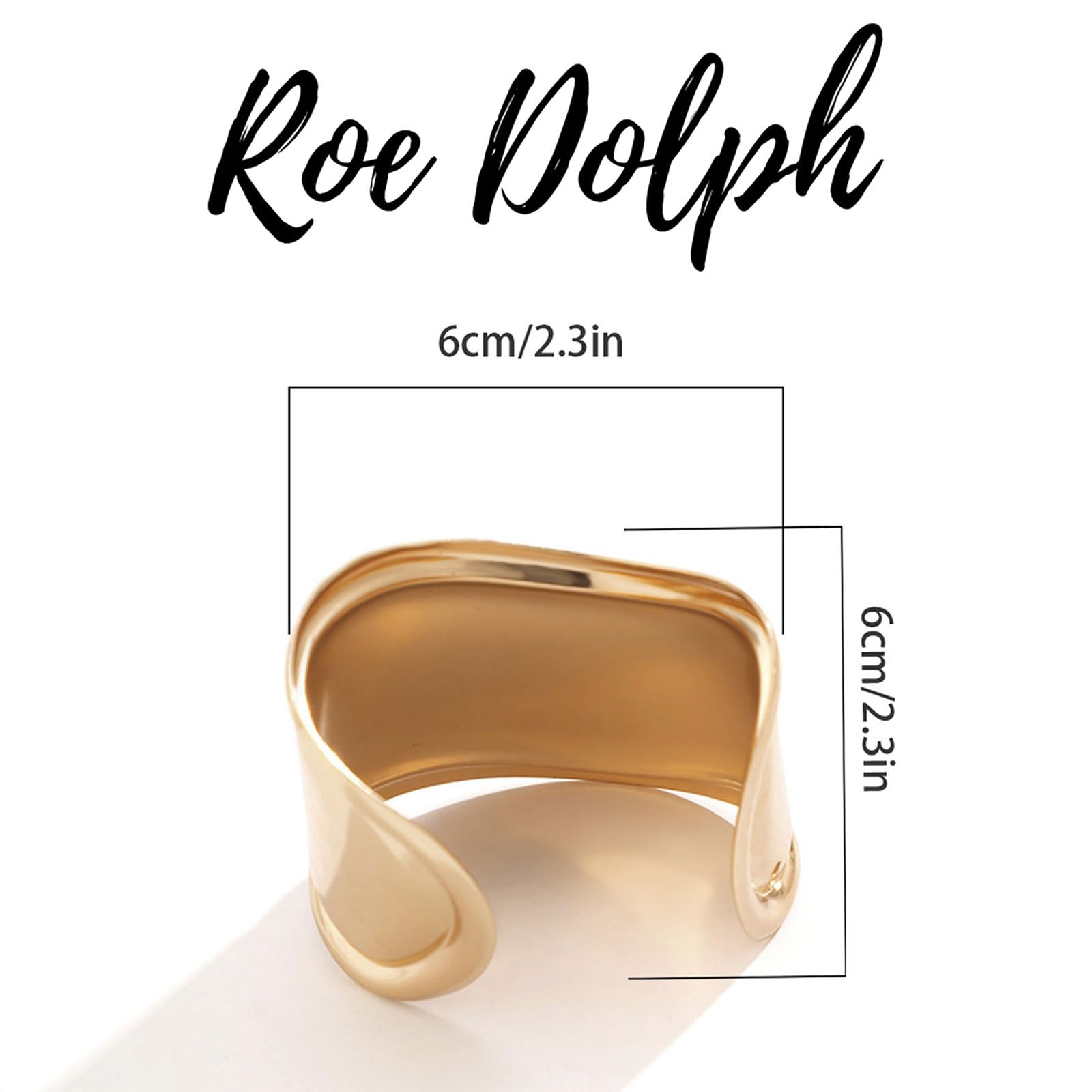 Roe Dolph Gold Cuff Bangle Bracelets for Women - Chunky Minimalist Open Wide Cuff Bracelet, Trendy Gold Bangle Jewelry - Perfect Gift for Birthday, Anniversary & Stocking Stuffers - Elegant Everyday Wear & Special Occasion Accessory