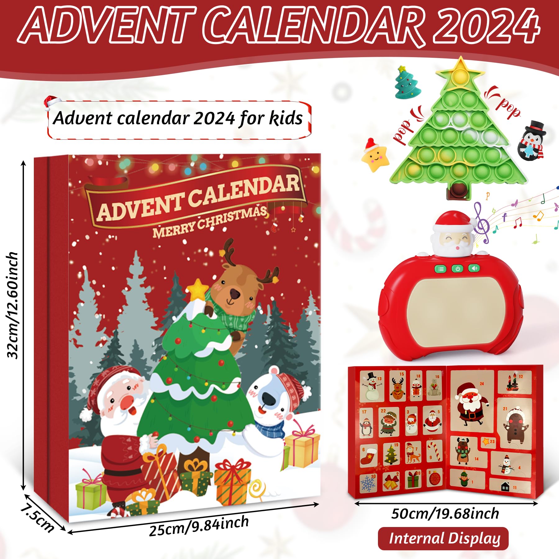 2024 Fidget Advent Calendar for Kids - 24 Days of Surprise Sensory Toys | Christmas Party Favors, Stocking Stuffers & Holiday Gifts for Boys, Girls & Teens | Perfect for Classroom Rewards, Birthday Goodie Bags & Stress Relief