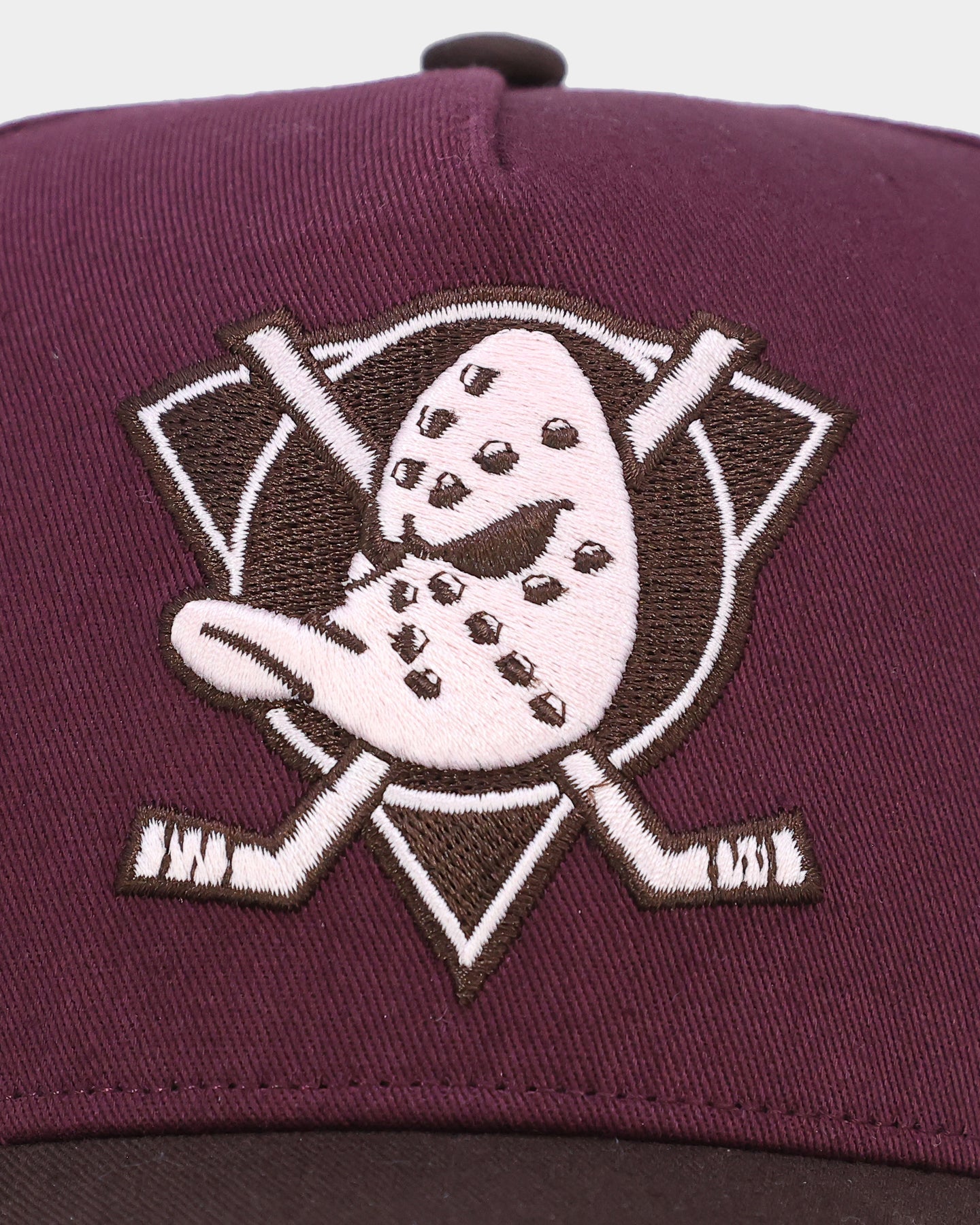47 Brand Anaheim Ducks 'Bacon Me Crazy' MVP DT Snapback Hat - Dark Maroon/Brown Adjustable Baseball Cap for Hockey Fans & Sports Enthusiasts - Perfect for Game Day, Tailgating & Casual Wear