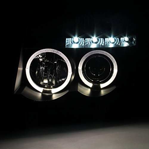 AKKON Halo Projector Headlights with LED Tail Lights Set for 2004-2015 Nissan Titan Pickup Truck - Black | Durable & Stylish Upgrade for Night Driving & Off-Road Adventures
