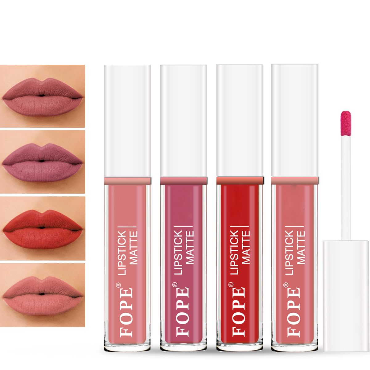 FOPE Lip It Up Liquid Matte Lipstick Set - Smudge Proof, Waterproof, Long Lasting Wear (Combo Set #FL012) for Everyday Glam & Special Occasions