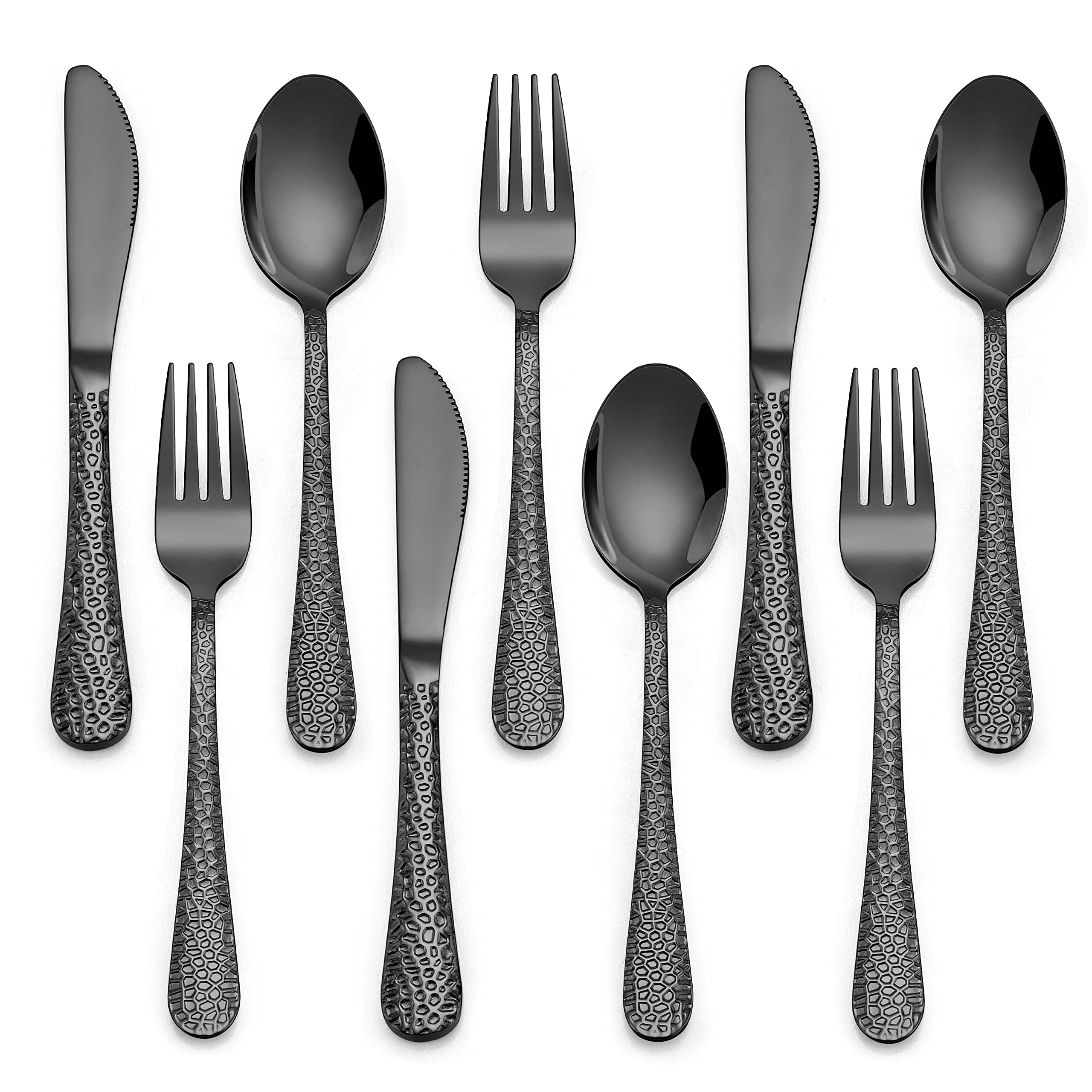 9-Piece Stainless Steel Toddler Silverware Set - 3 Spoons, 3 Forks & 3 Knives - Hammered Mirror Finish Kids Flatware for Preschoolers - Durable Metal Children's Cutlery for Home, School & Travel - Perfect for Mealtime, Picnics & Learning Independence