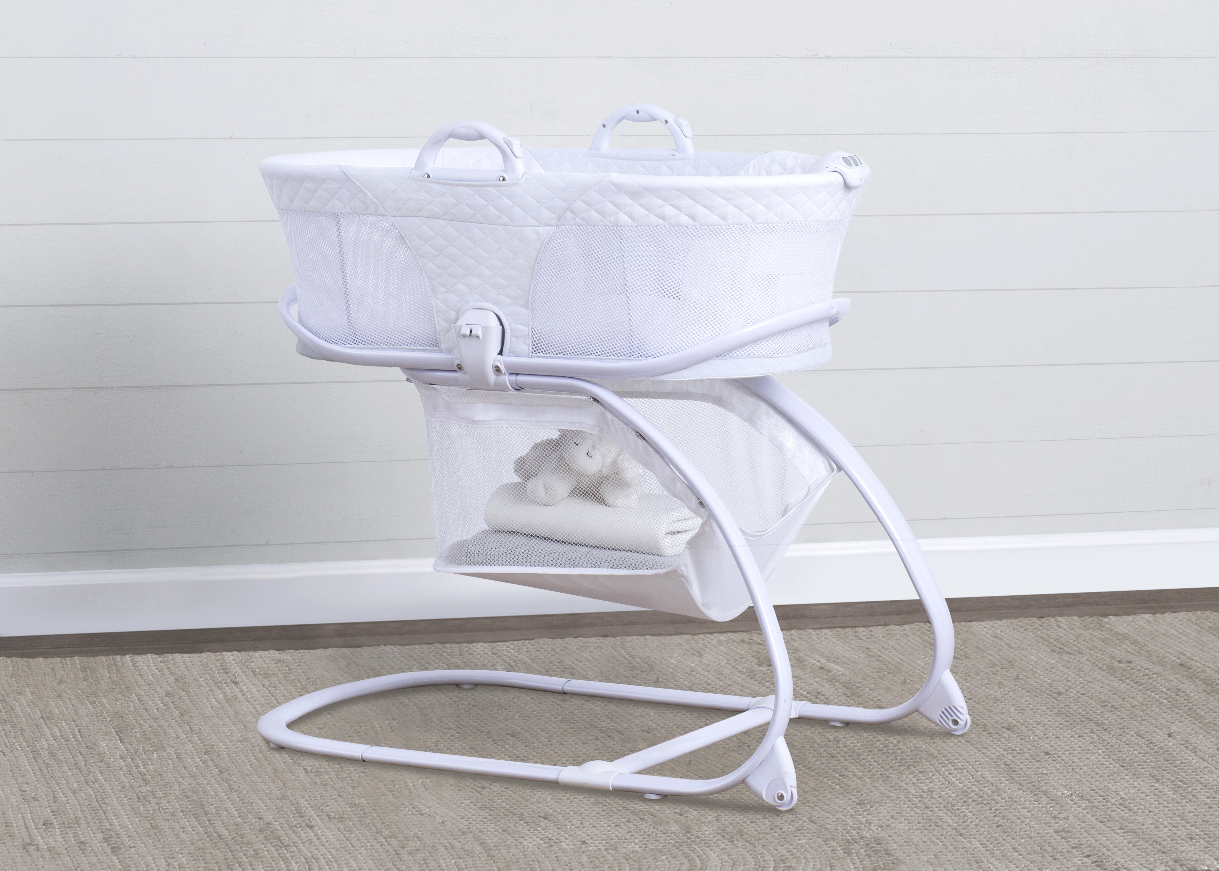 2 in 1 Moses Basket & Bedside Bassinet Sleeper for Newborns - Portable Baby Crib for Co-Sleeping, Nursery, and Travel
