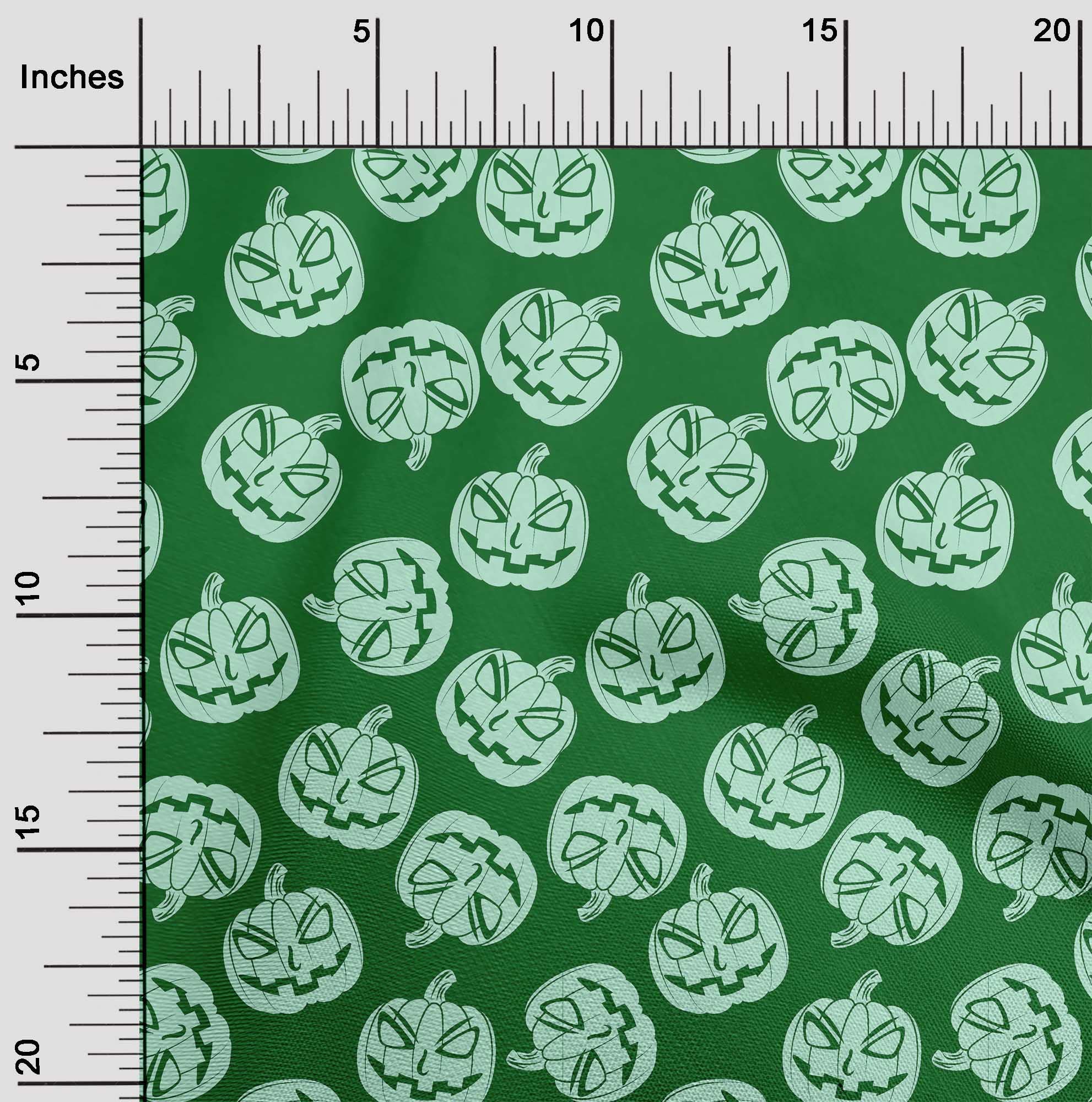 oneOone Rayon Green Halloween Fabric - 56 Inch Wide Printed DIY Sewing Material for Costumes, Dresses & Home Decor | Premium Quality by The Yard