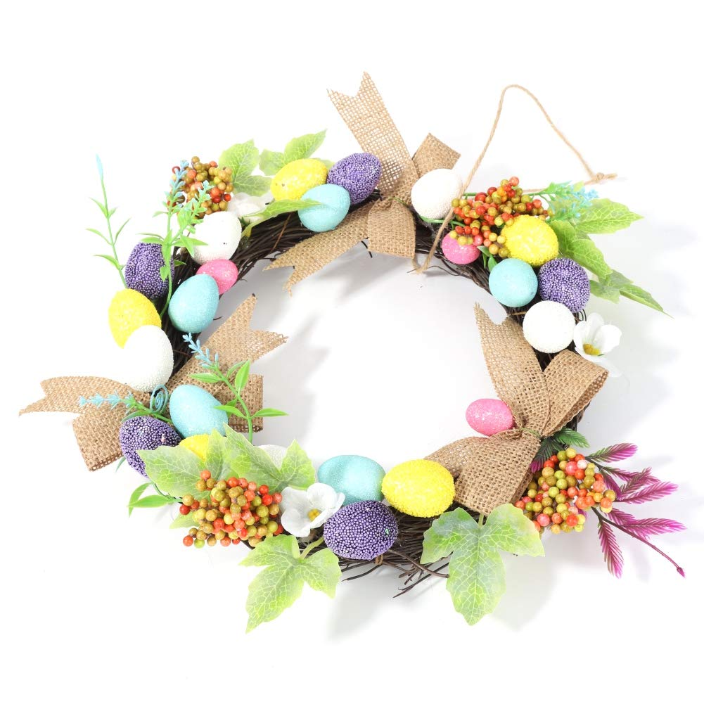 Autobestown Easter Natural Rattan Wreath - Handmade Spring Door Hanging Garland for Home Decor, Wedding Party, Easter Egg Decoration & Seasonal Crafts | Perfect for Front Door, Wall Decor, and Seasonal Celebrations