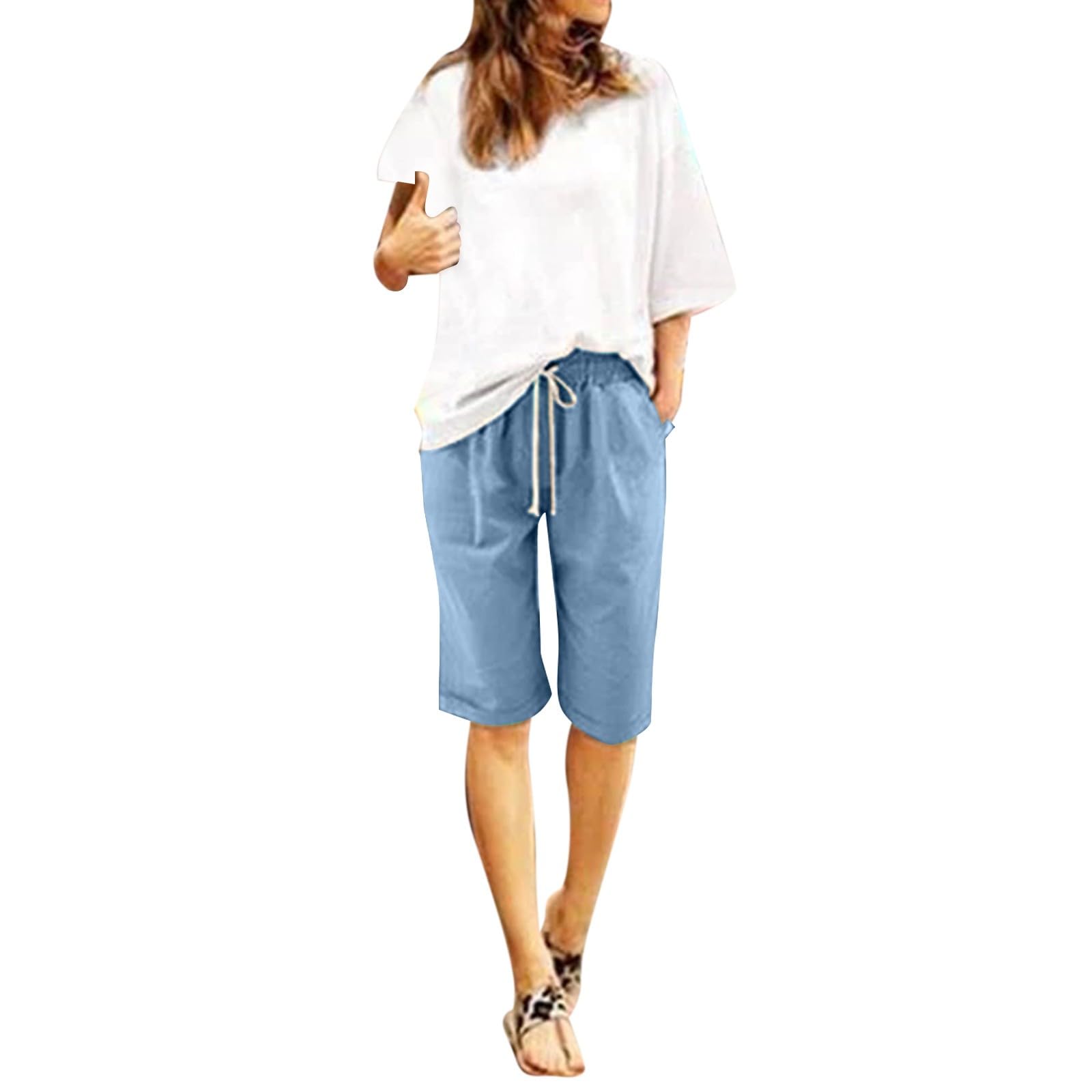 Women's Lightweight Bermuda Shorts - Athletic Running Workout Lounge Shorts with Pockets for Gym & Travel