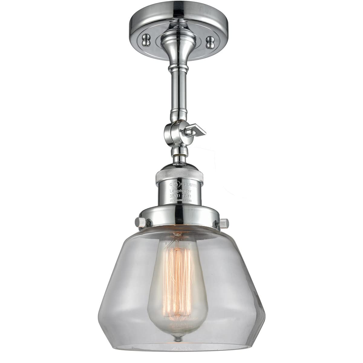 Innovations 201F-PC-G172-LED Modern LED Semi-Flush Mount Ceiling Light Fixture - Polished Chrome Finish - Perfect for Bedroom, Kitchen, Hallway & Office Lighting