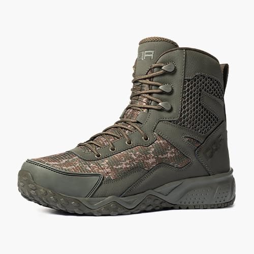No Zip Combat Boots Pixel Camo Green