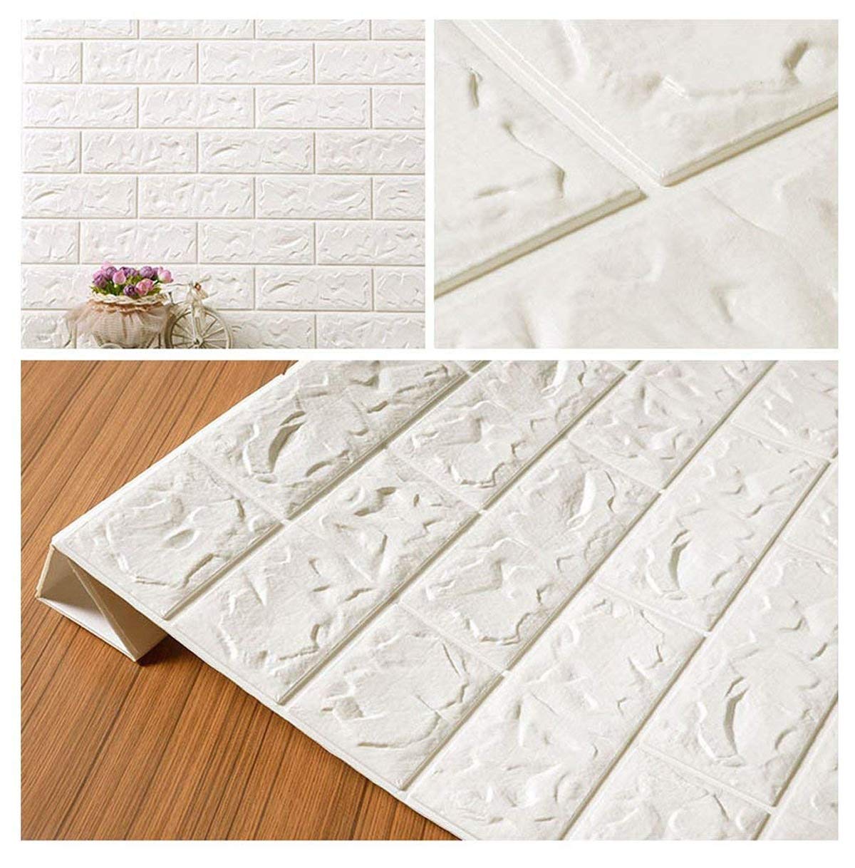 3D Brick Wallpaper Peel and Stick - Self Adhesive Faux Brick Wall Panels, PE Foam Wall Stickers for Bedroom, Kitchen, Living Room | Easy DIY Home Decor, Waterproof & Removable Wall Decals for Interior Design
