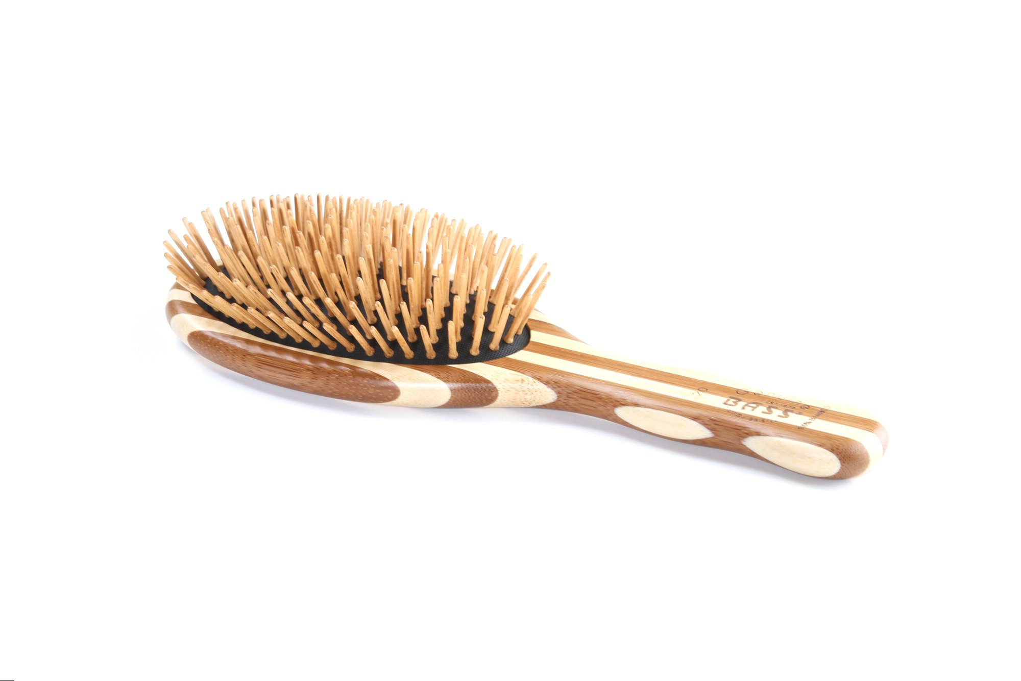 Bass Brushes | Eco-Friendly Bamboo Hair Brush with Bamboo Pins & Handle for Detangling & Styling - Perfect for Home, Salon & Travel Use