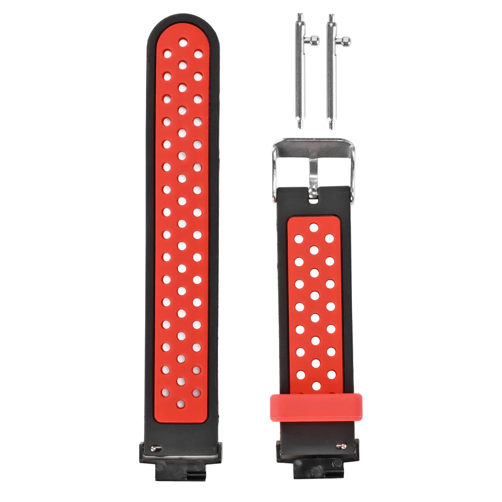 Zyyini Silicone Watchband for Amazfit Verge - Soft Breathable Strap (Black Red) - Perfect for Sports & Daily Wear