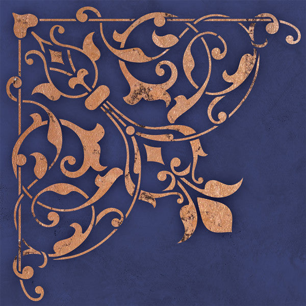 Arabesque Ceiling Corner Stencil - Reusable DIY Wall Painting Template for Home Decor, Moroccan Pattern Stencil for Walls, Ceilings, Furniture - Perfect for Bedroom, Living Room, Nursery Renovation Projects