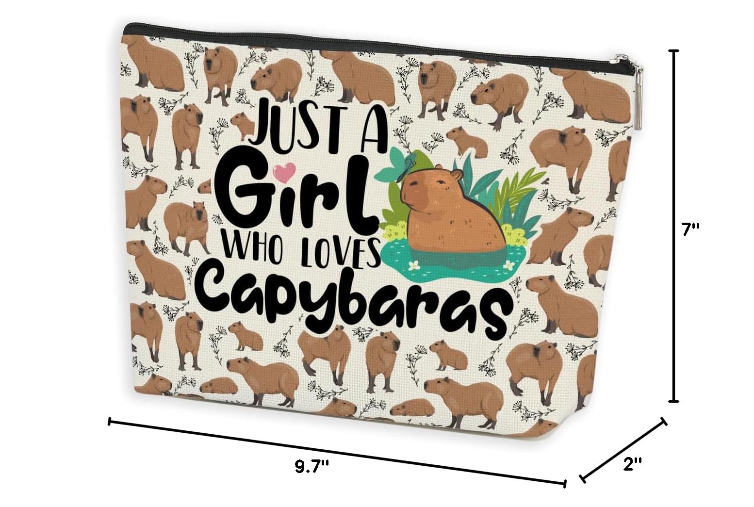 Waterproof Capybara Makeup Bag for Women - Cute Animal Lover Cosmetic Pouch, Perfect Gift for Friends, Graduation & Birthdays - Travel, Gym & Daily Use Organizer