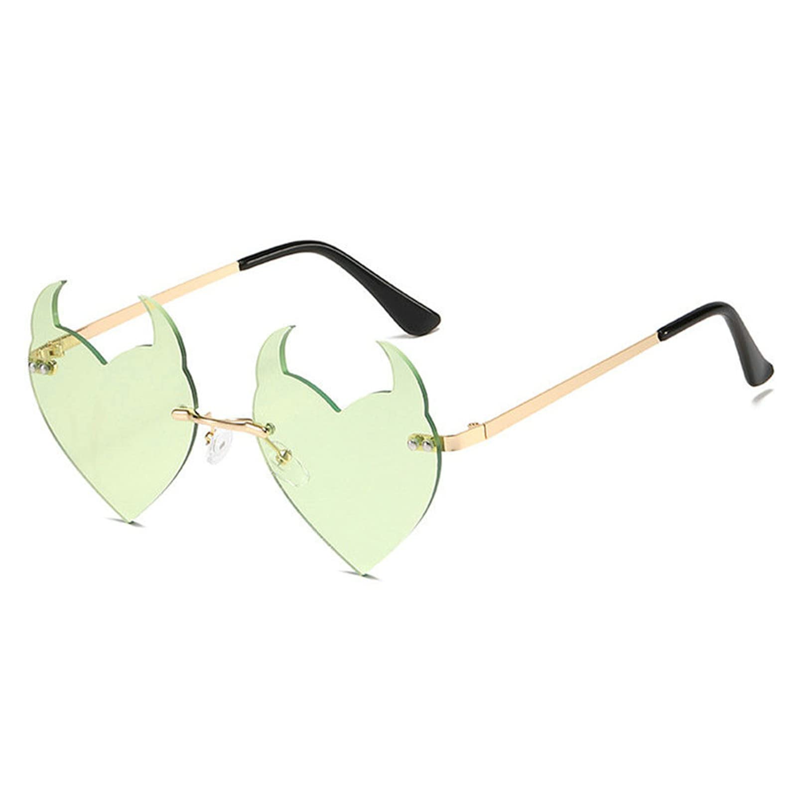 Trendy Rimless Heart-Shaped Sunglasses for Women & Men - UV400 Protection - Perfect for Halloween Parties, Beach Outings & Summer Fashion