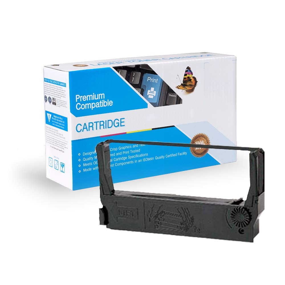 High-Quality On-Site Laser Compatible Ribbon Replacement for ERC23 (Black/Red) - Perfect for Office Printers, Shipping Labels & Barcode Printing
