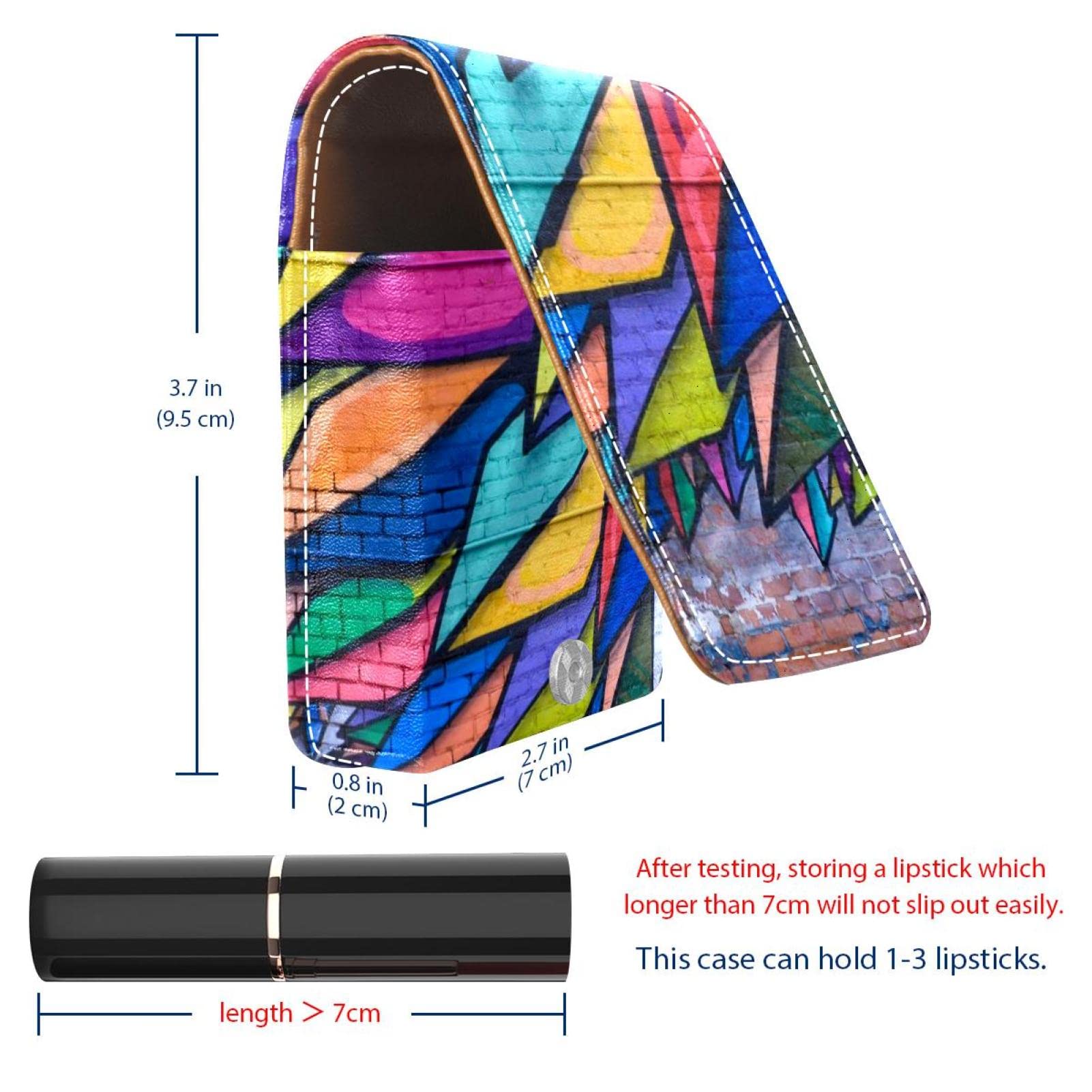 Custom Lipstick Case - Portable Makeup Bag & Cosmetic Pouch Organizer with Colorful Doodle Street Art Design | Perfect for Travel, Daily Use & Gift Giving