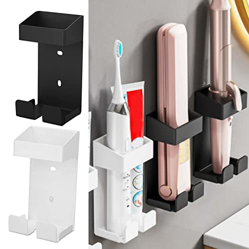2-Pack Stainless Steel Wall Mounted Curler Holder for Hair Tools - Bathroom Storage Organizer for Curling Irons, Combs & Hair Accessories | Perfect for Salon, Home & Travel Use