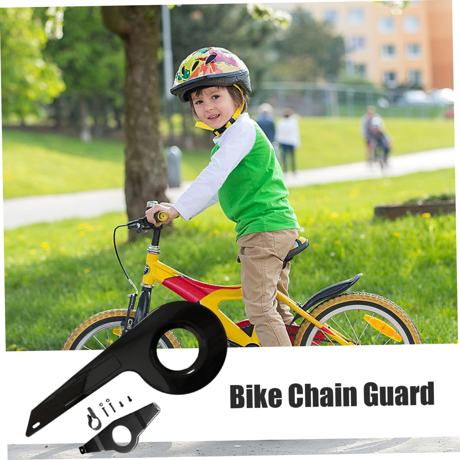Universal Bike Chain Guard Cover - Fits 32-36 Teeth Sprockets, Durable Chainring Protector for Mountain/Road/Kids Bikes (Black) | Prevent Dirt & Protect Clothing During Commuting, Trail Riding & Family Cycling
