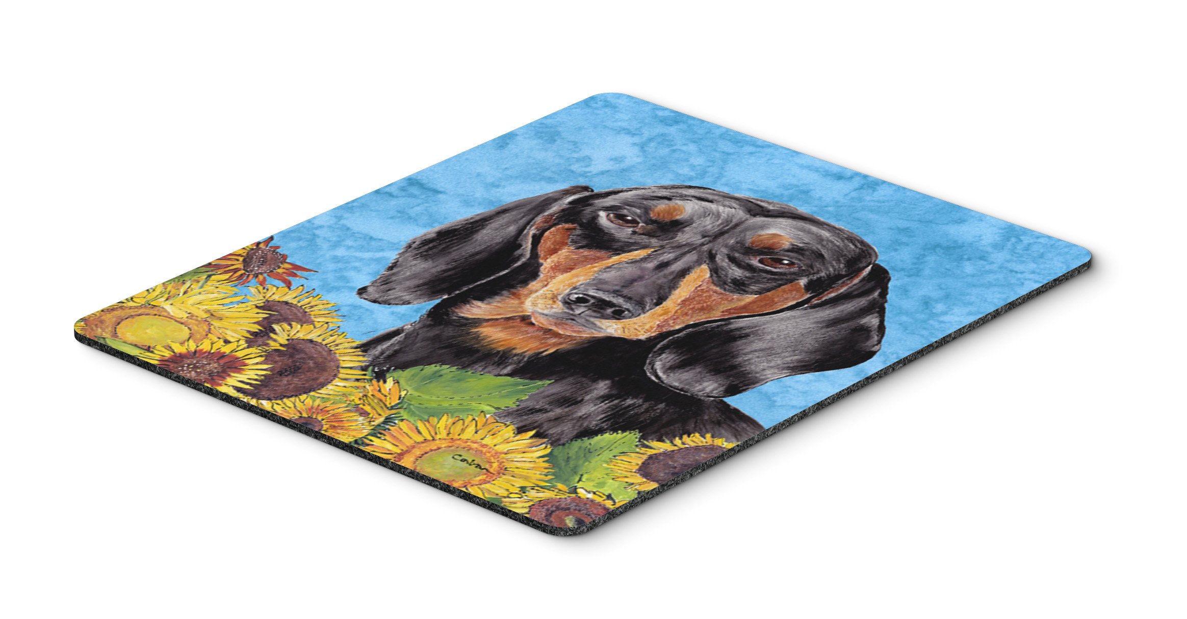 Dachshund in Summer Flowers Mouse Pad - Large Washable Non-Slip Desk Mat for Home Office, Gaming & Computer Work | Cute Dog-Themed Mousepad for Laptop & PC | Perfect Gift for Pet Lovers & Office Decor