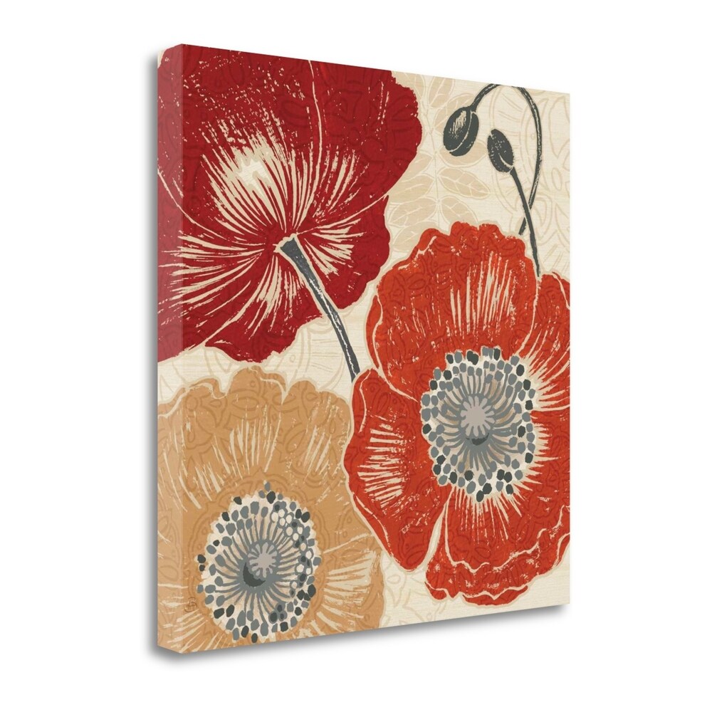 Daphne Brissonnet 'A Poppys Touch II' Giclee Print on Gallery Wrap Canvas - Perfect for Living Room, Bedroom & Office Wall Decor