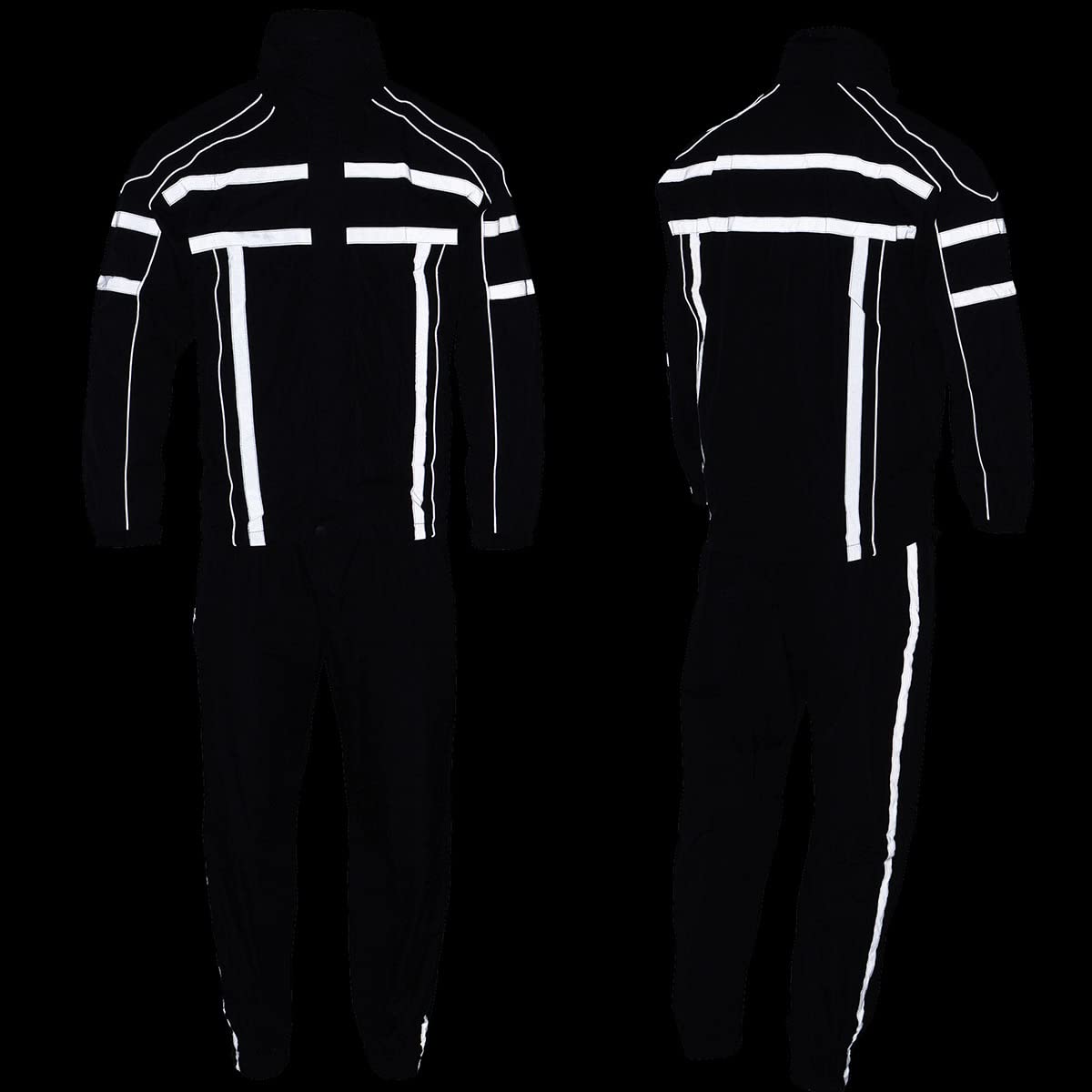 NexGen SH2331 Men's Waterproof Rain Suit with Reflective Strips - Black Outdoor Rainwear for Hiking, Cycling & Work Commute