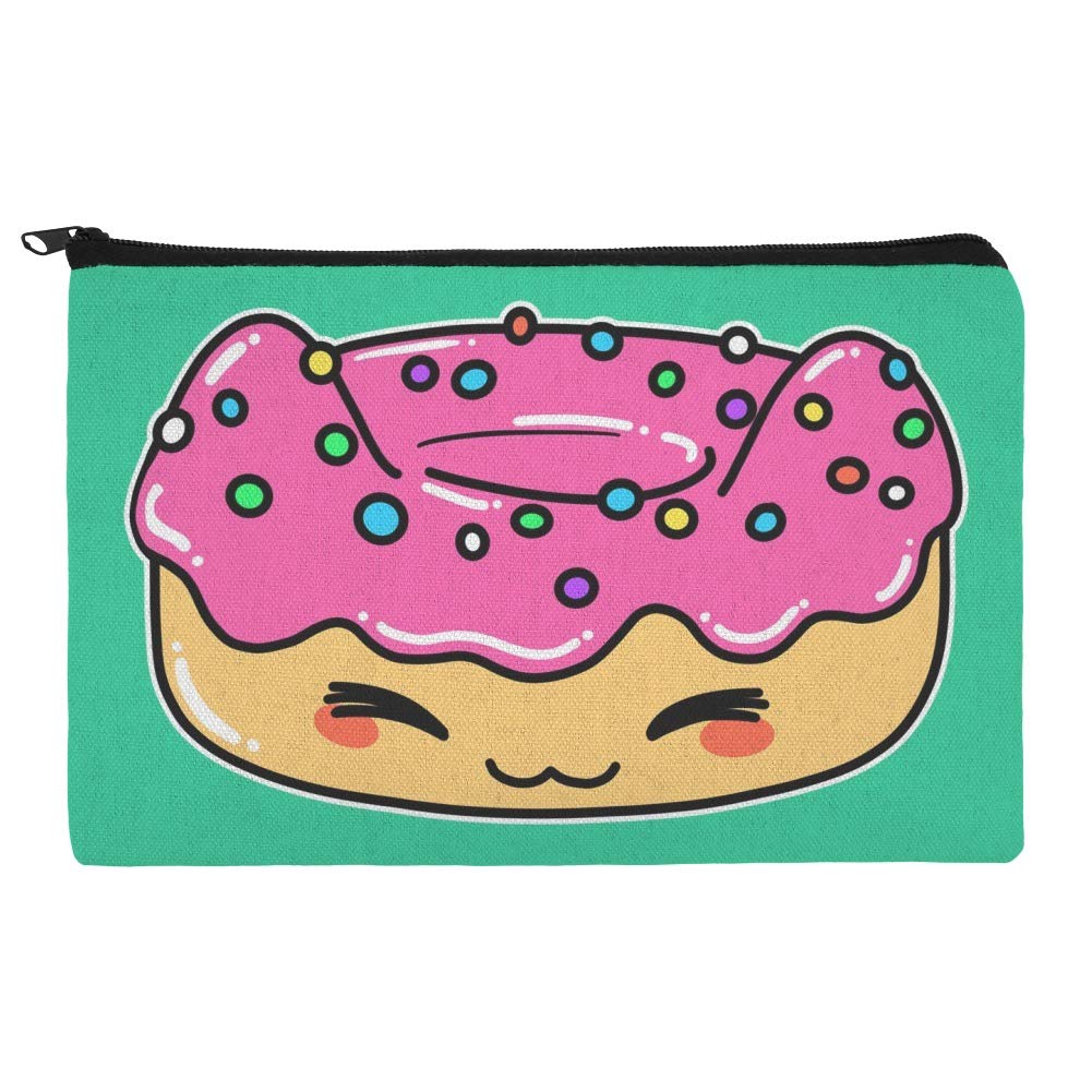 Cute Kawaii Cat Donut Makeup Cosmetic Bag Organizer Pouch - Waterproof Travel Toiletry Case for Women & Girls - Perfect for Makeup Storage, Travel Essentials, and Gift Giving