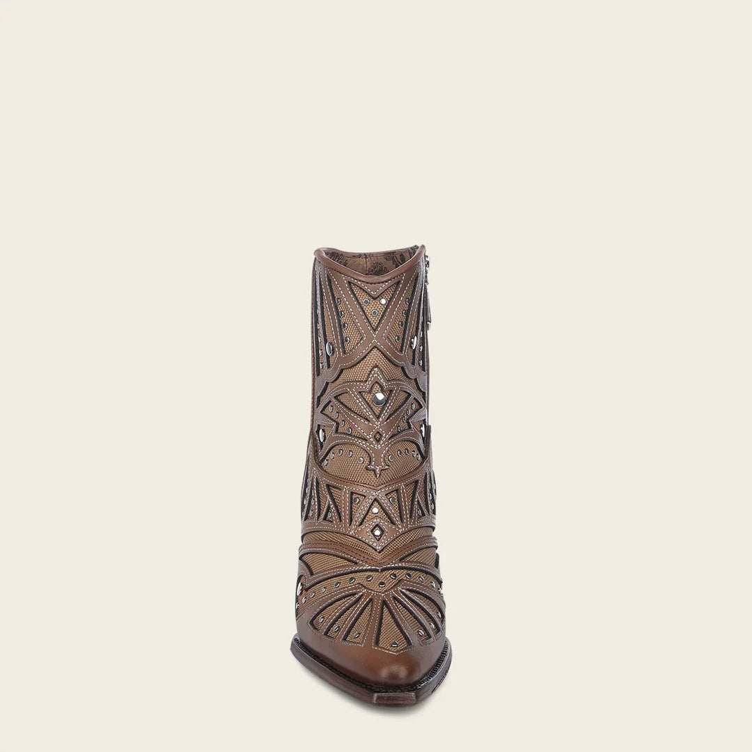 Women's Cuadra Honey Western Cowgirl Cowhide Leather Ankle Boots - Stylish & Comfortable for Country Rides, Dancing & Casual Outfits