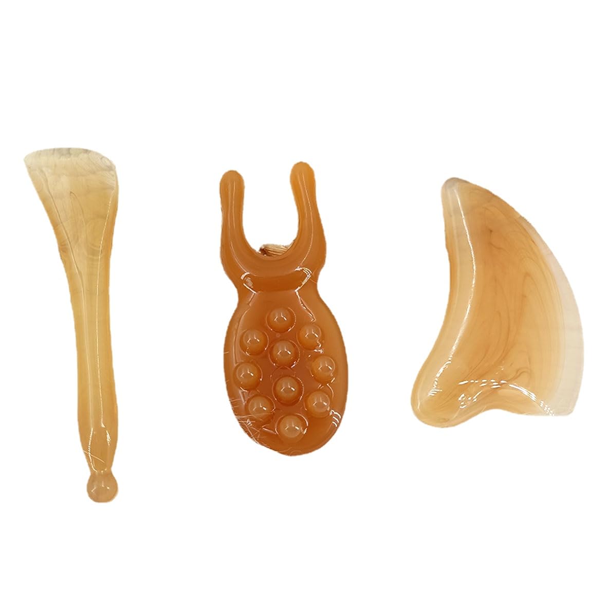 3-Piece Resin Gua Sha Facial Massage Tools Set for Face Lifting, Scraping & Nose Contouring - Anti-Aging Skincare & Relaxation at Home or Spa